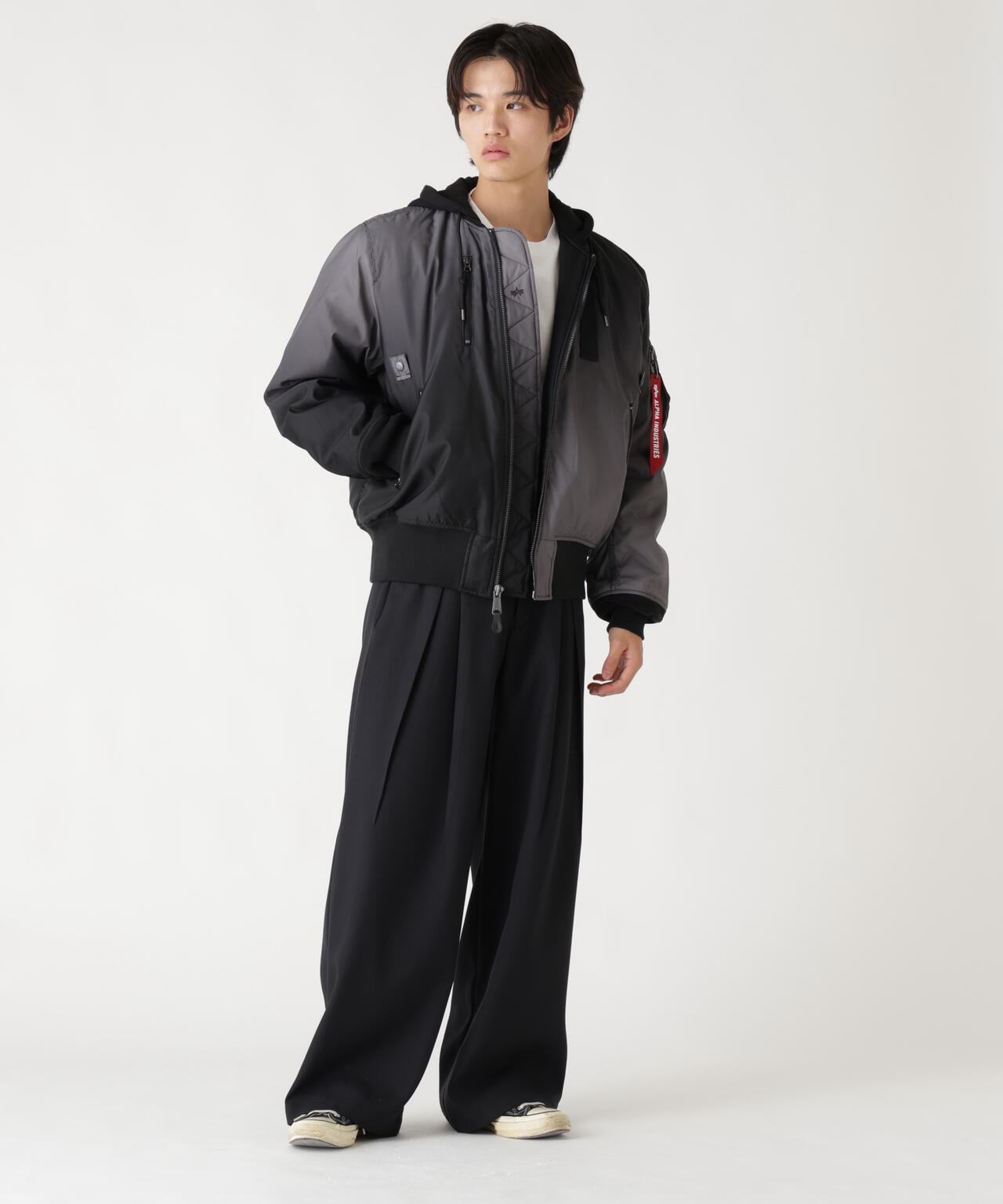 GRADIENT WASHED FLIGHT JACKET