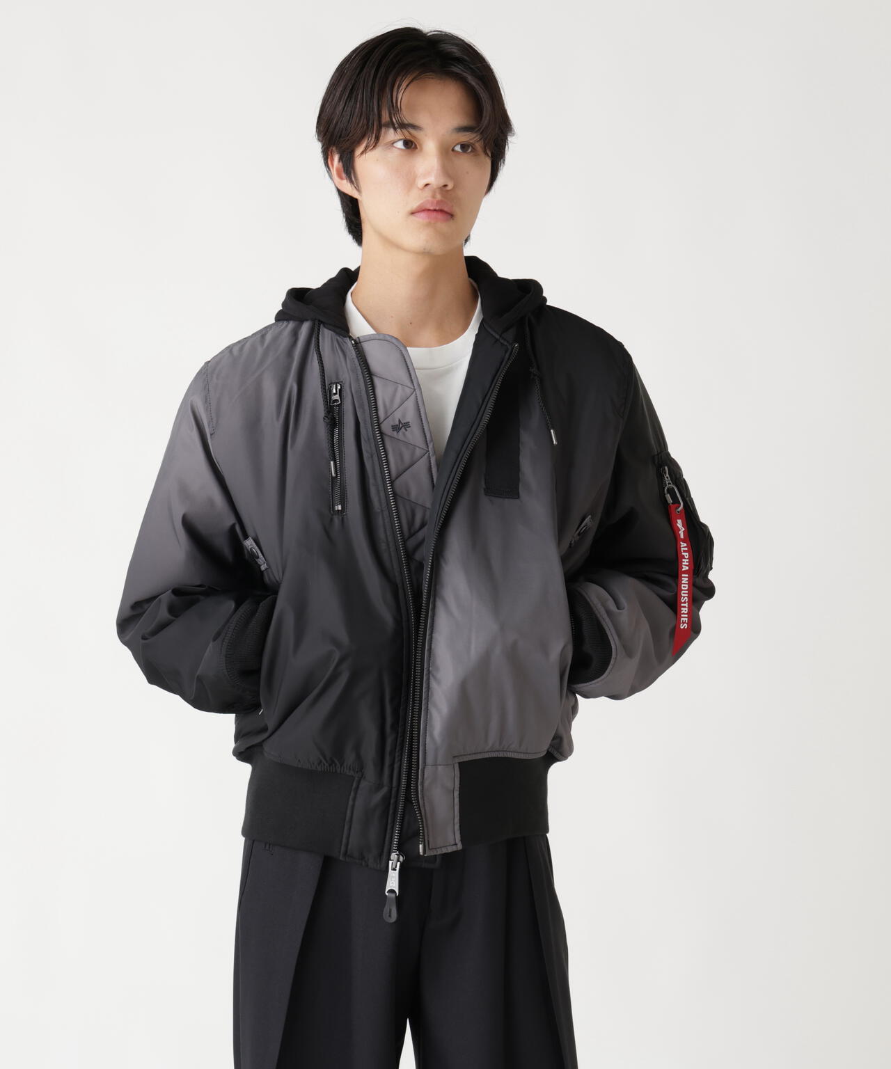 GRADIENT WASHED FLIGHT JACKET