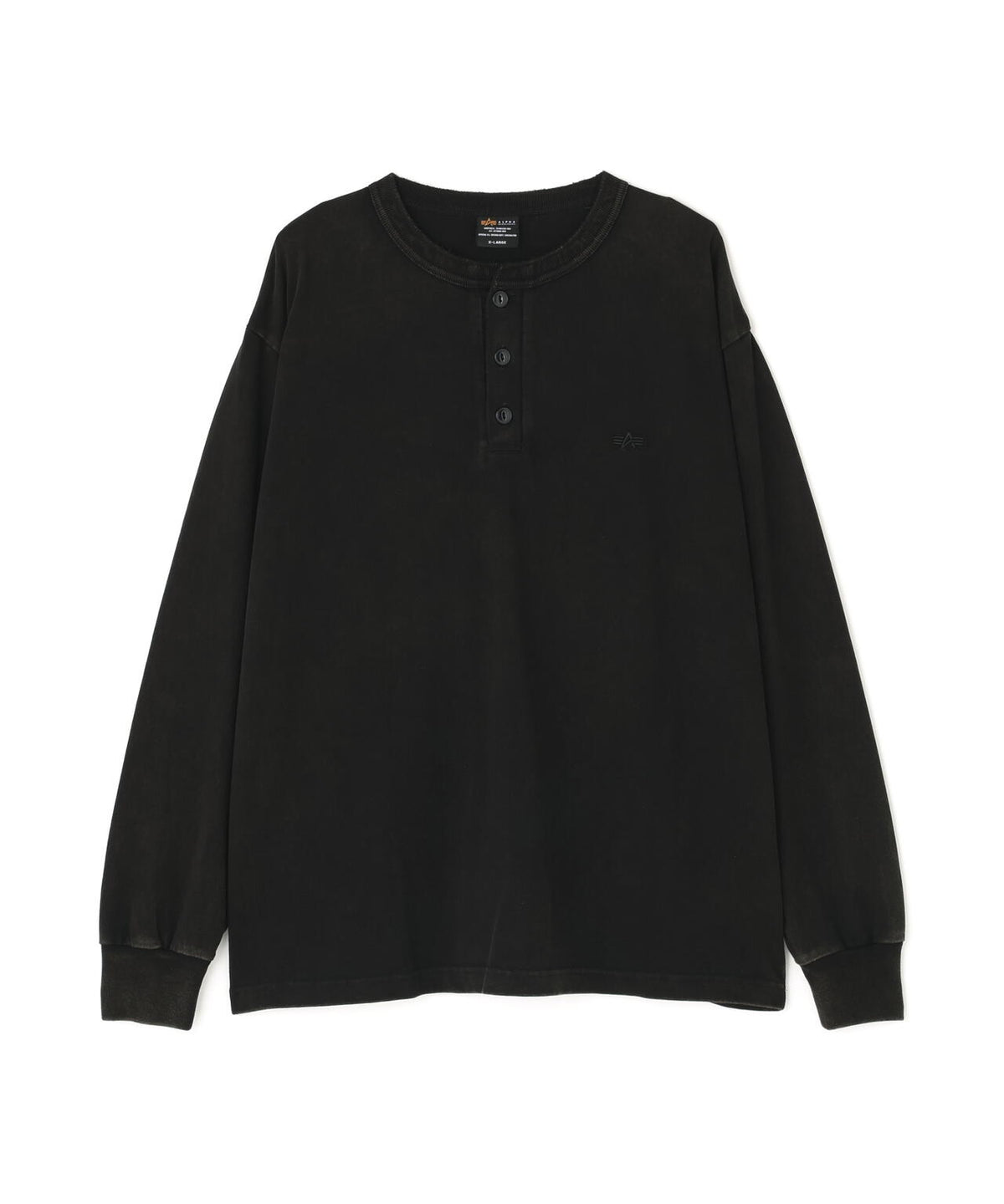 SNOW WASH LS HENLEY NECK T-SHIRT