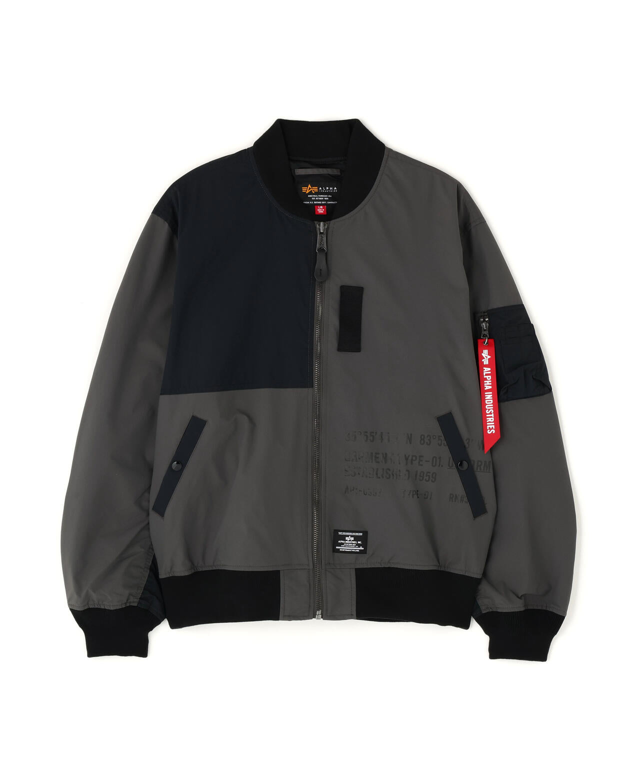 アルファインダストリーズ　L-2B　フライトジャケット　黒　L L-2B RELAXED PATCHWORK FLIGHT JACKET ｜アルファ インダストリーズ