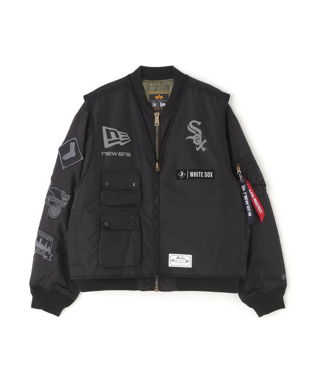 《MLB X ALPHA X NEW ERA》MA-1 2in1 FLIGHT JACKET & VEST シカゴ・ホワイトソックス