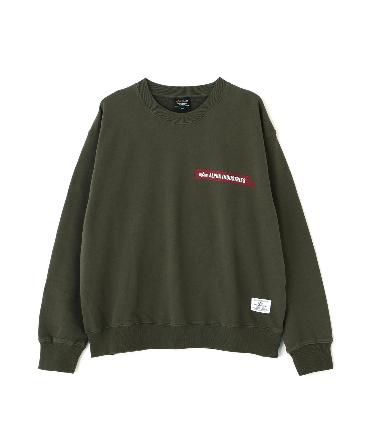 ALPHA RED RIBBON CREW SWEAT / アルファ レッド リボン クルー スウェット
