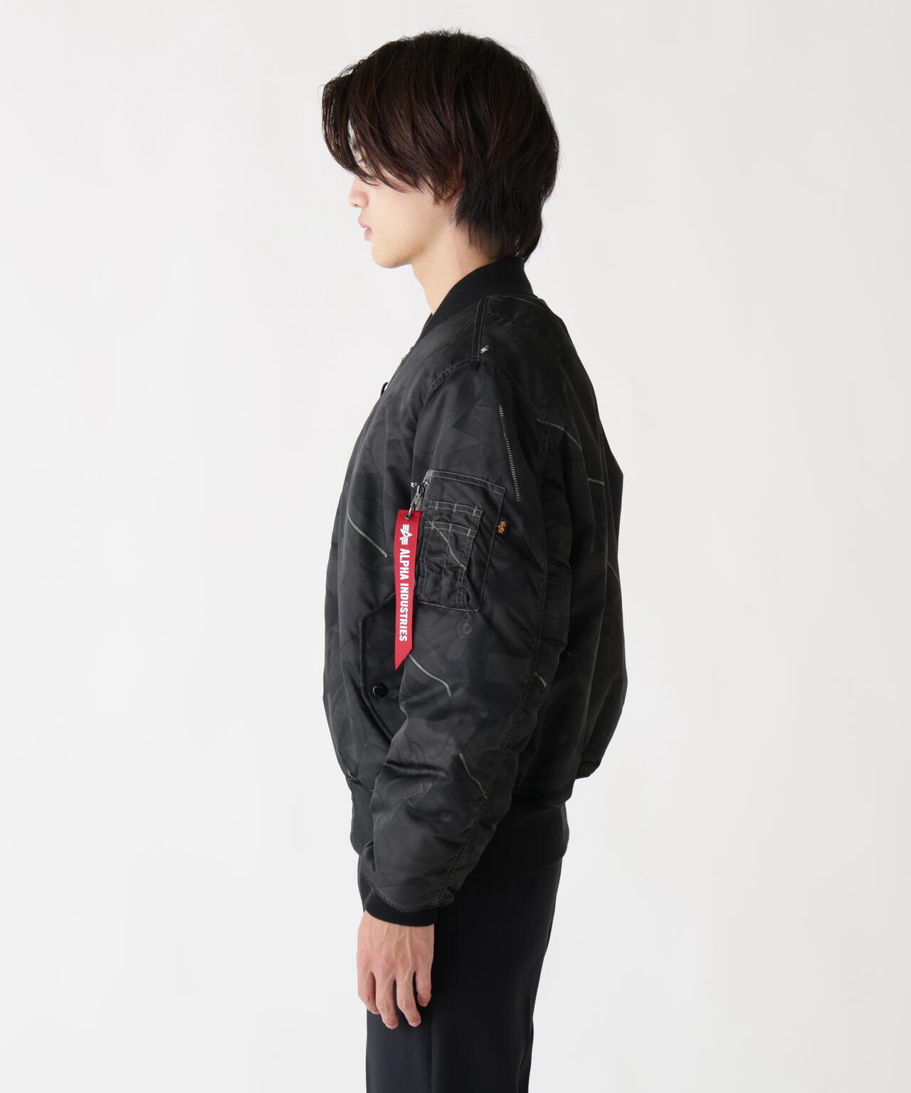 MA-1 ZIPPERED PRINT FLIGHT JACKET