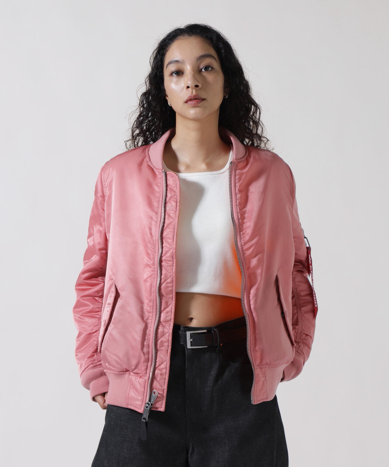 【希少‼︎】STONE  ピンク　ナイロン　ジャケット　ma-1 希少‼︎】STONE ISLAND ピンク ナイロン ジャケット ma-1