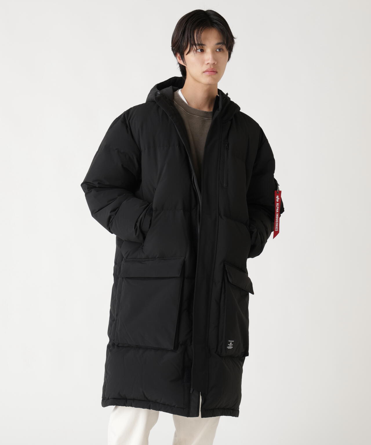 アルファインダストリーズ　ダウンジャケット　フード　黒 Alpha Industries（アルファ・インダストリーズ） アルファ