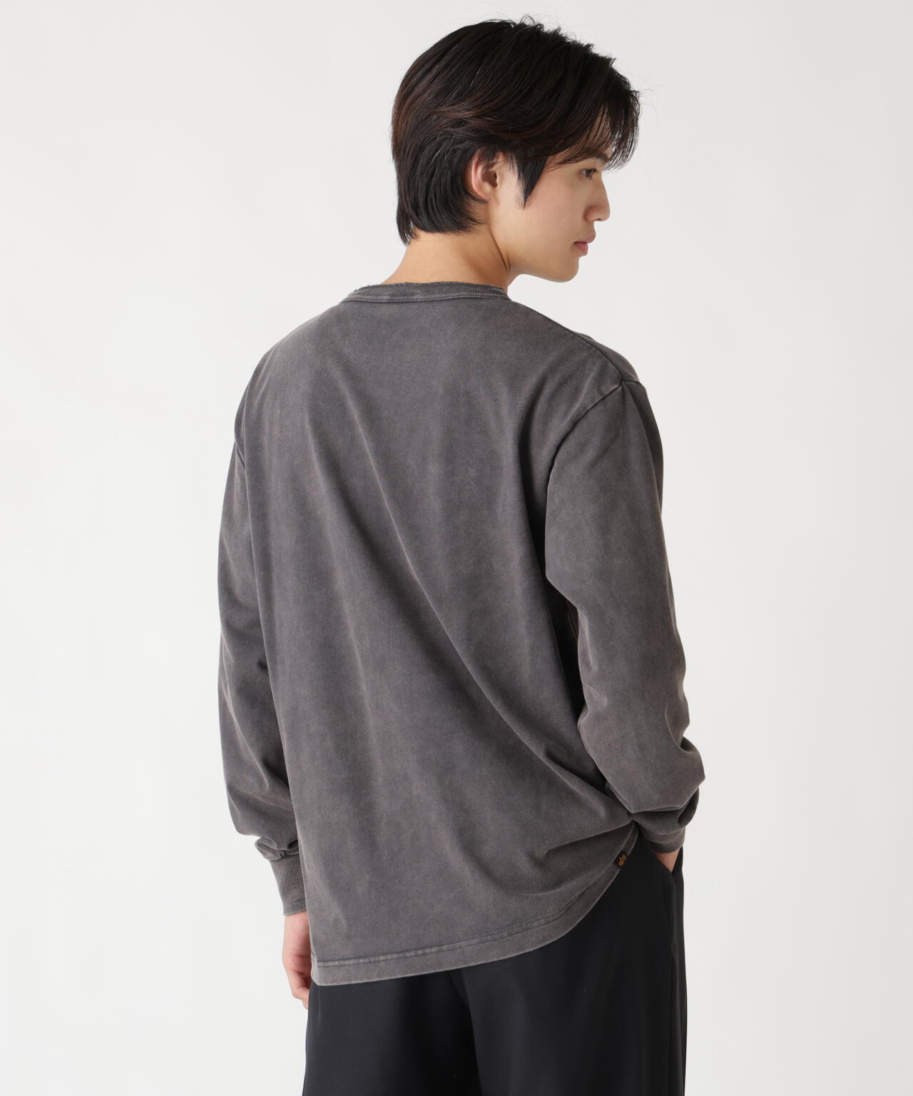 SNOW WASH LS HENLEY NECK T-SHIRT