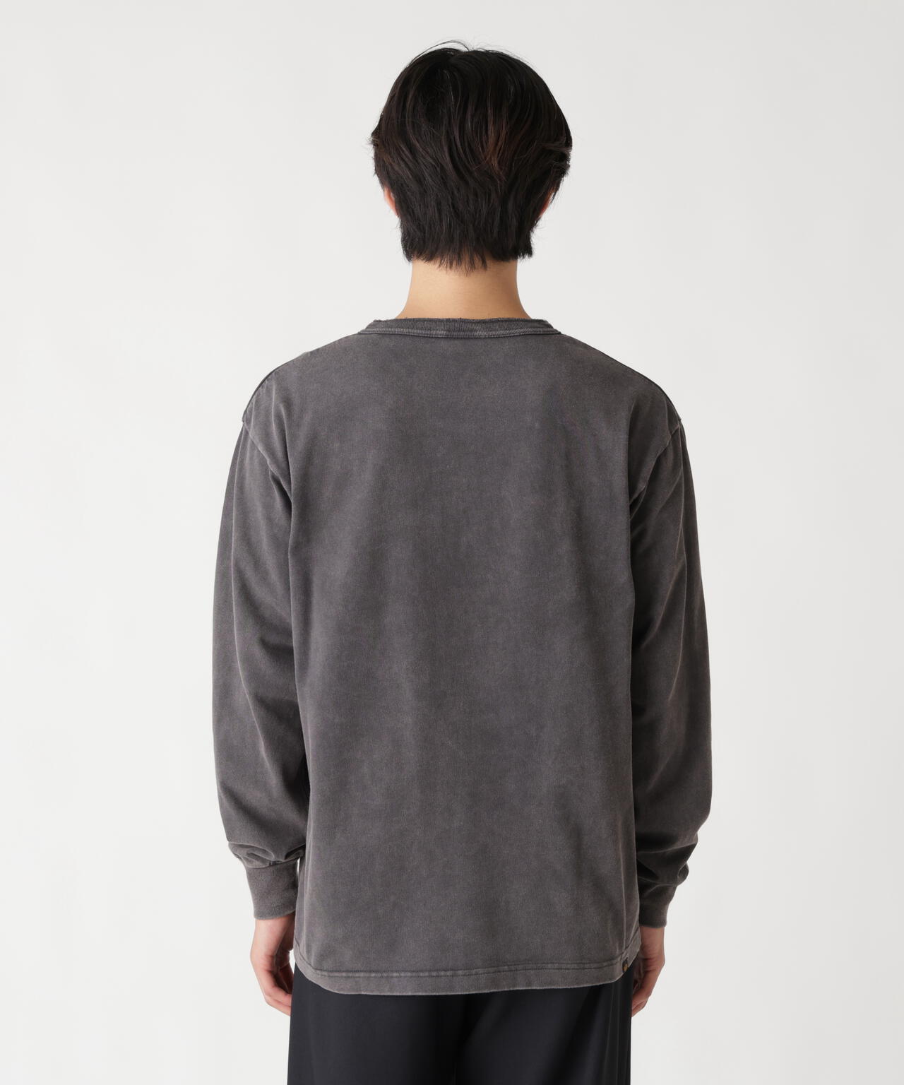 SNOW WASH LS HENLEY NECK T-SHIRT