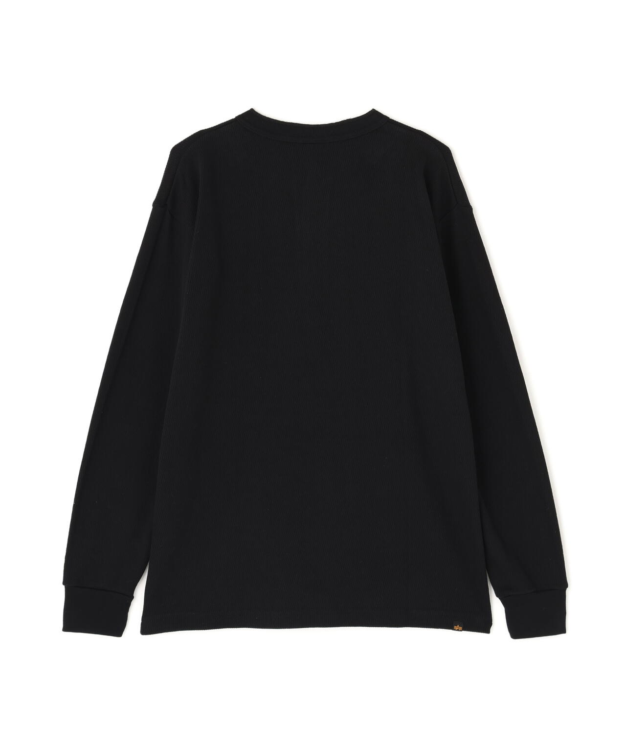 HONEYCOMB WAFFLE LS HENLEY NECK T-SHIRT