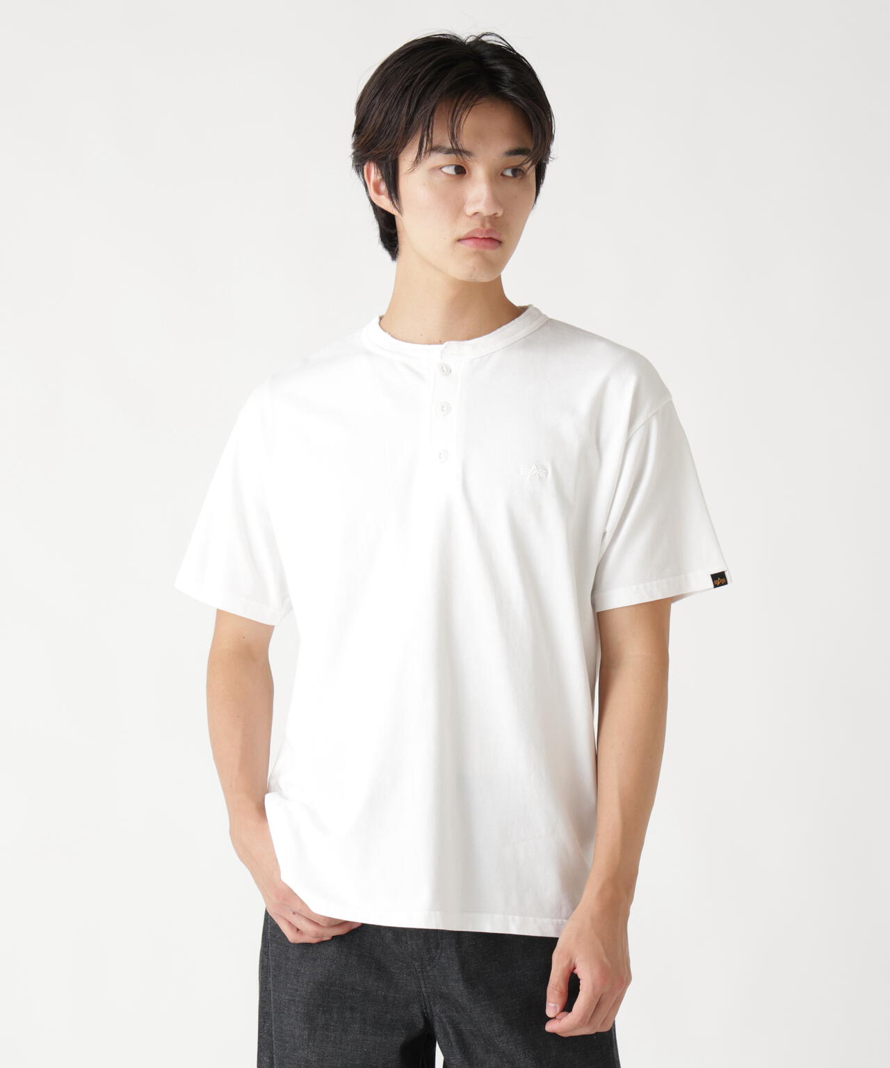 SNOW WASH SS HENLEY NECK T-SHIRT