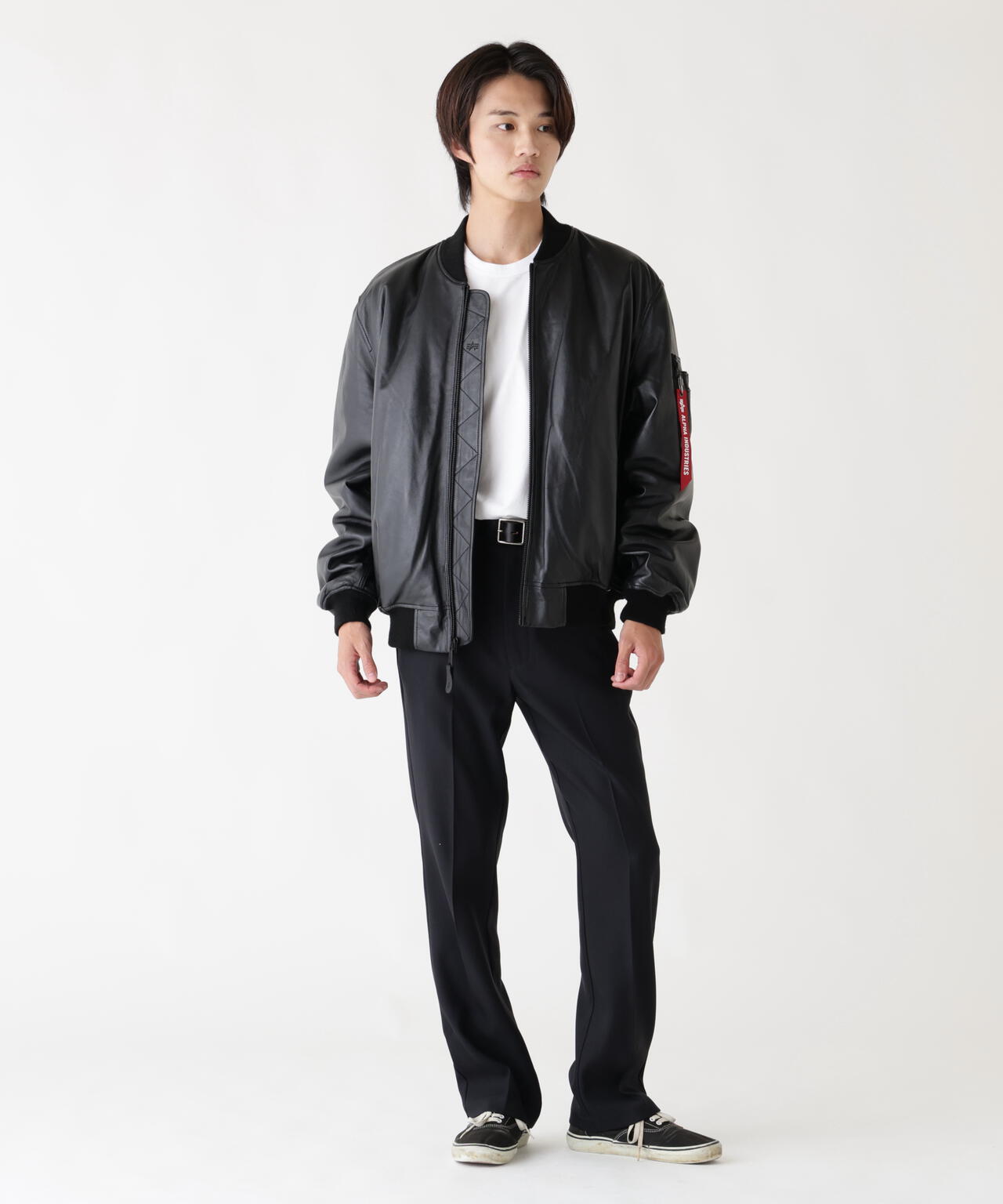 LEATHER MA-1 FLIGHT JACKET ｜アルファ インダストリーズ
