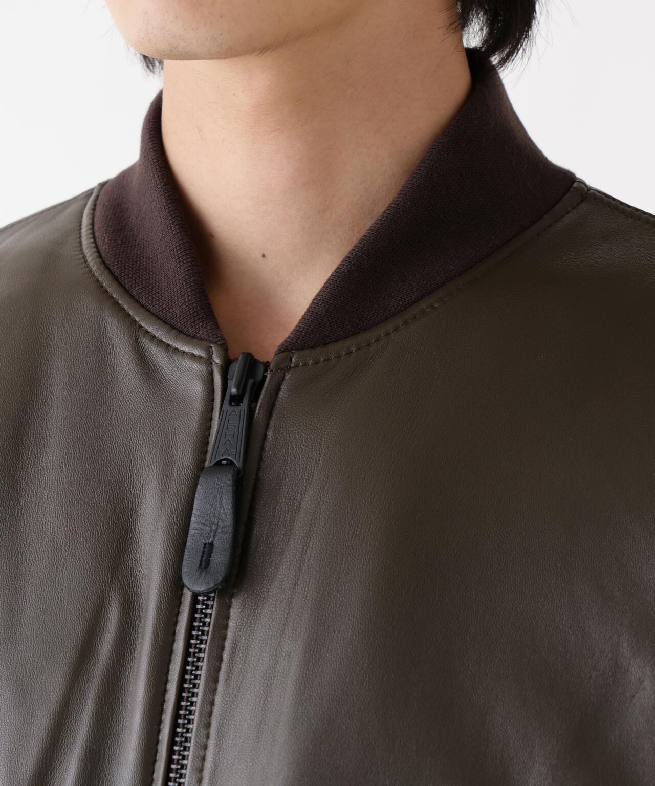 LEATHER MA-1 FLIGHT JACKET ｜アルファ インダストリーズ