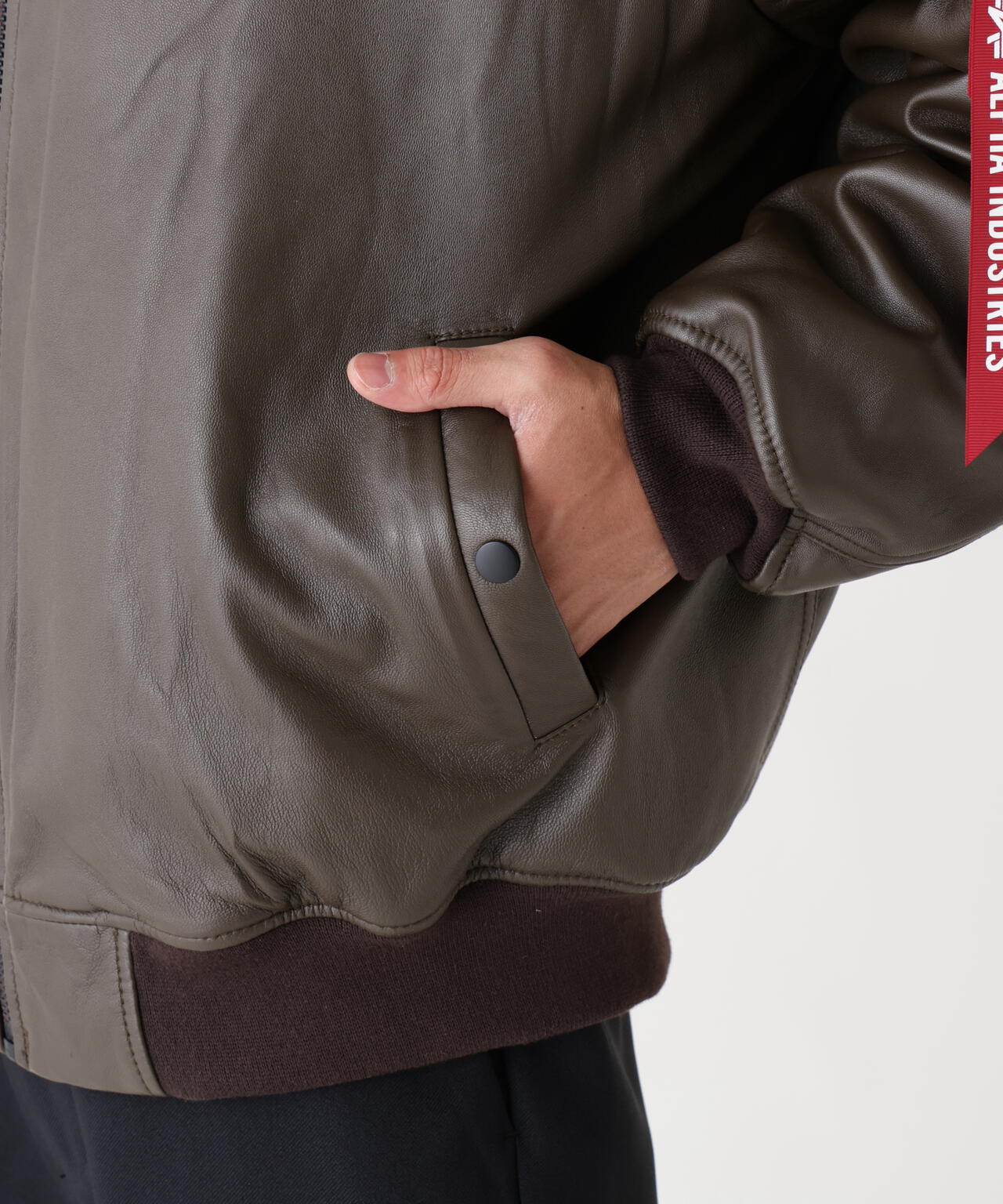 LEATHER MA-1 FLIGHT JACKET ｜アルファ インダストリーズ