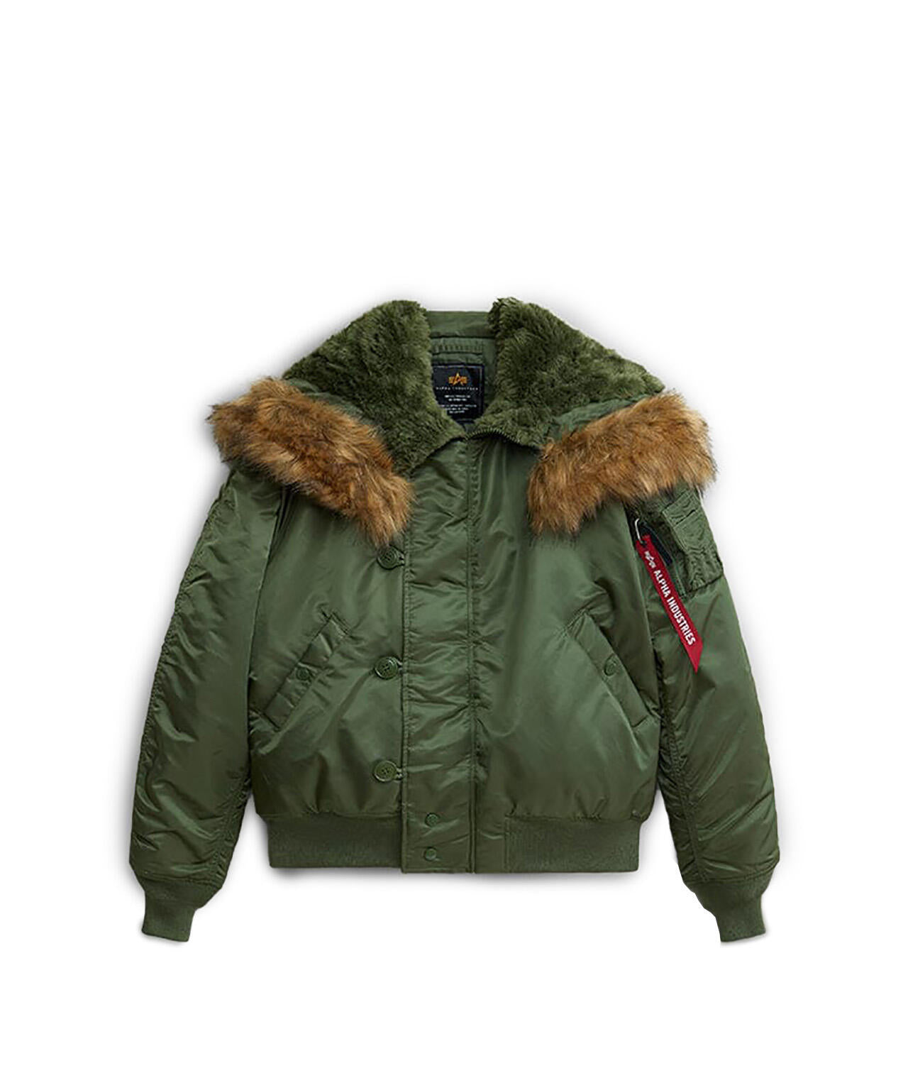 alpha industries n2b オリーブグリーン　n2b ファー付き ファー付きオリーブグリーンN2-Bジャケット Alpha Industries