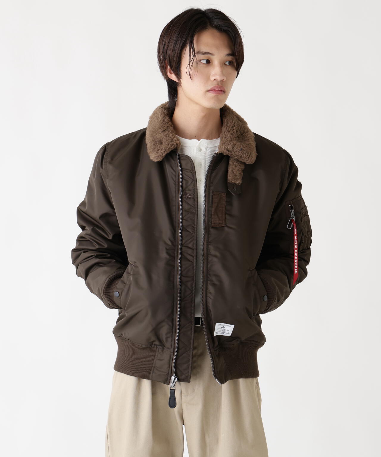 【美品】ALPHA★B-15 モッド　ボンバージャケット　ロングスリーブ　短丈 B-15 MOD FLIGHT JACKET ｜アルファ インダストリーズ