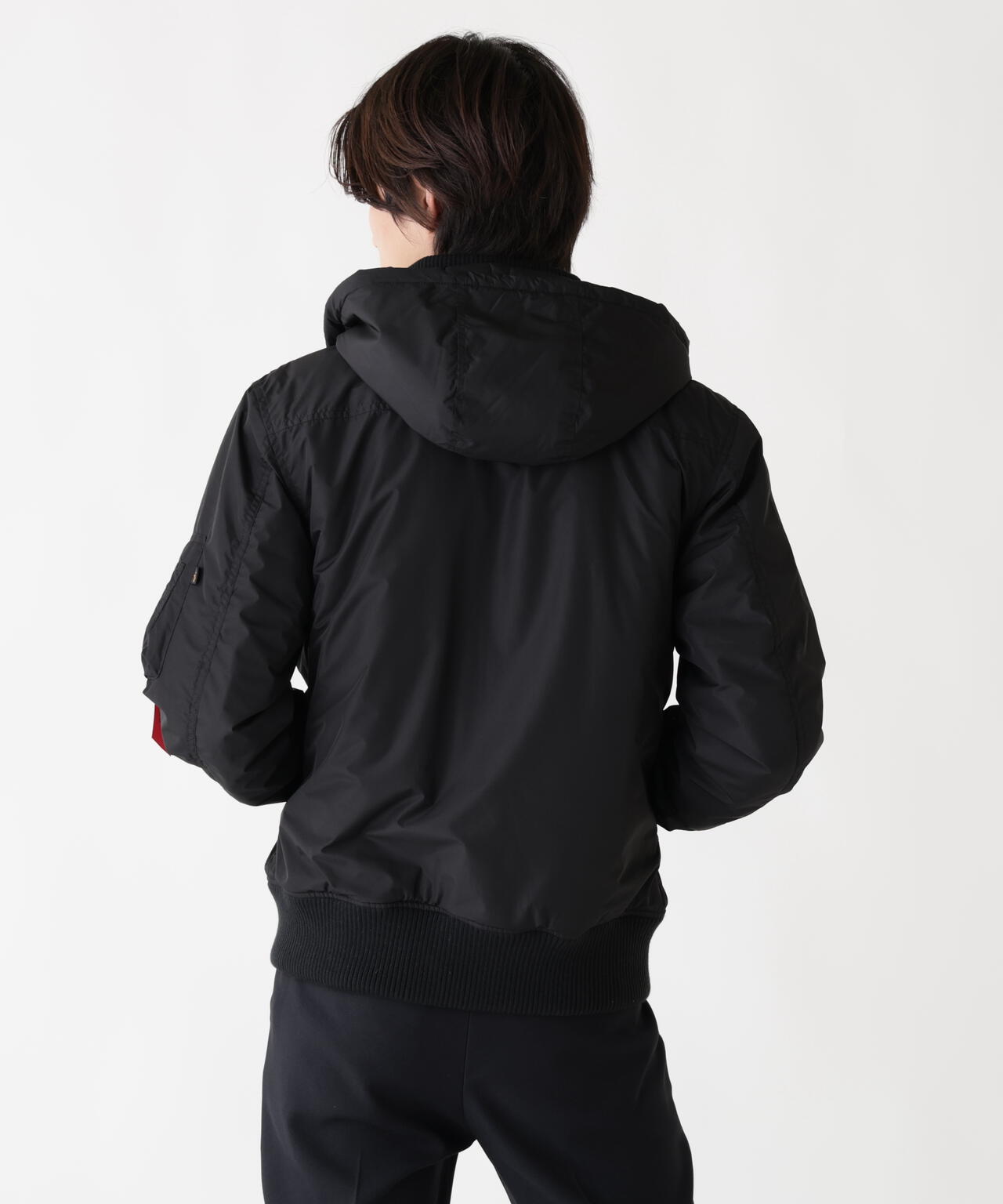 HOODED RIB FLIGHT JACKET