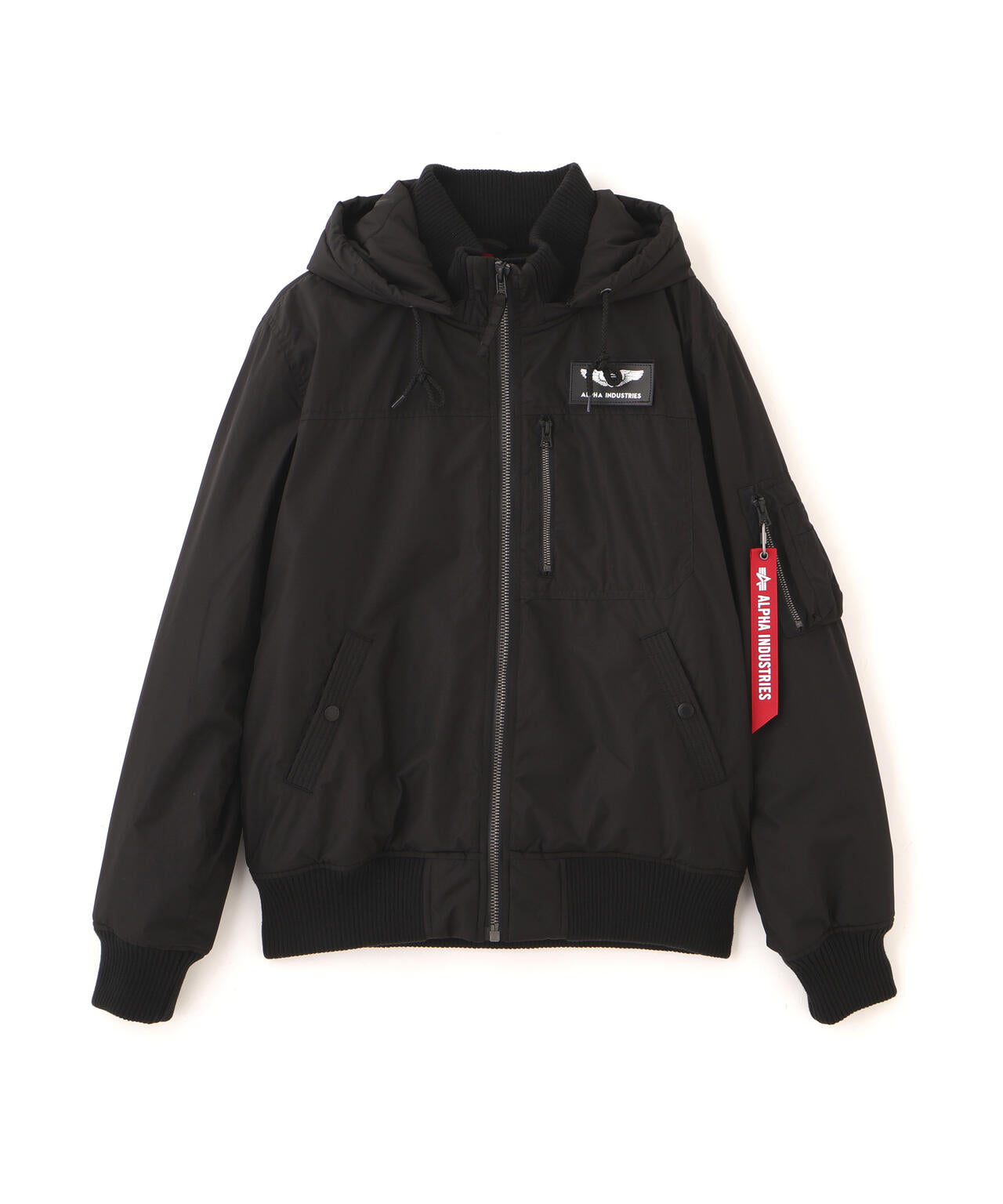 HOODED RIB FLIGHT JACKET