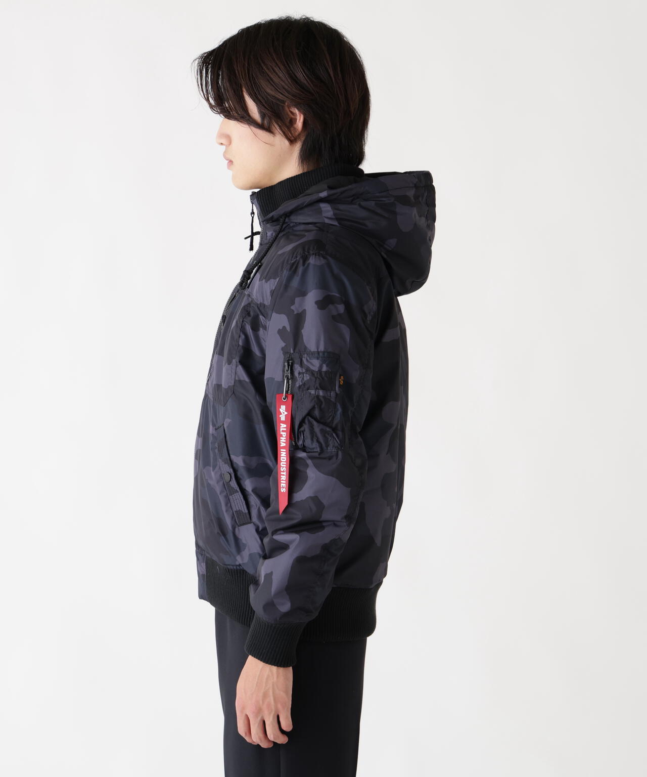 HOODED RIB FLIGHT JACKET