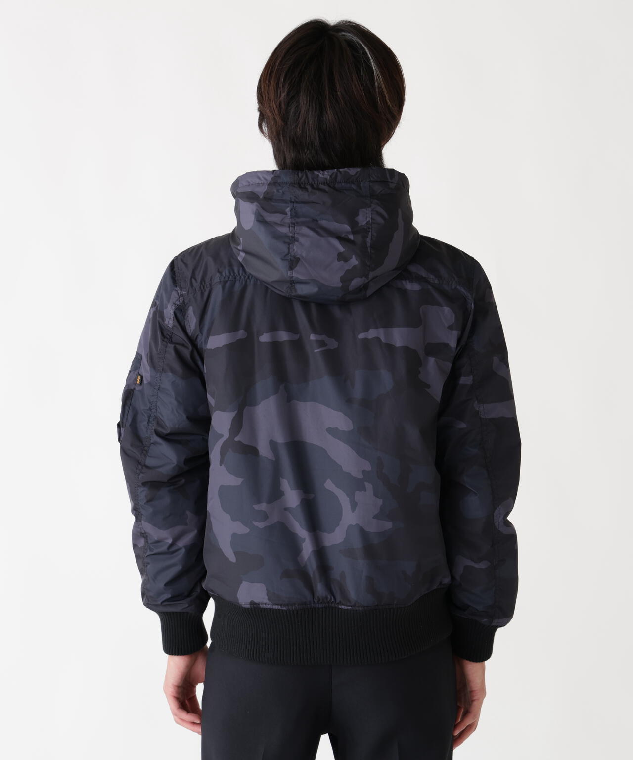 HOODED RIB FLIGHT JACKET