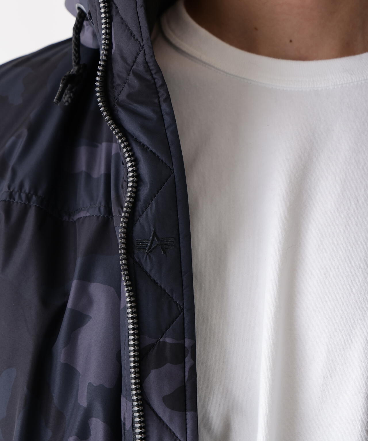 HOODED RIB FLIGHT JACKET