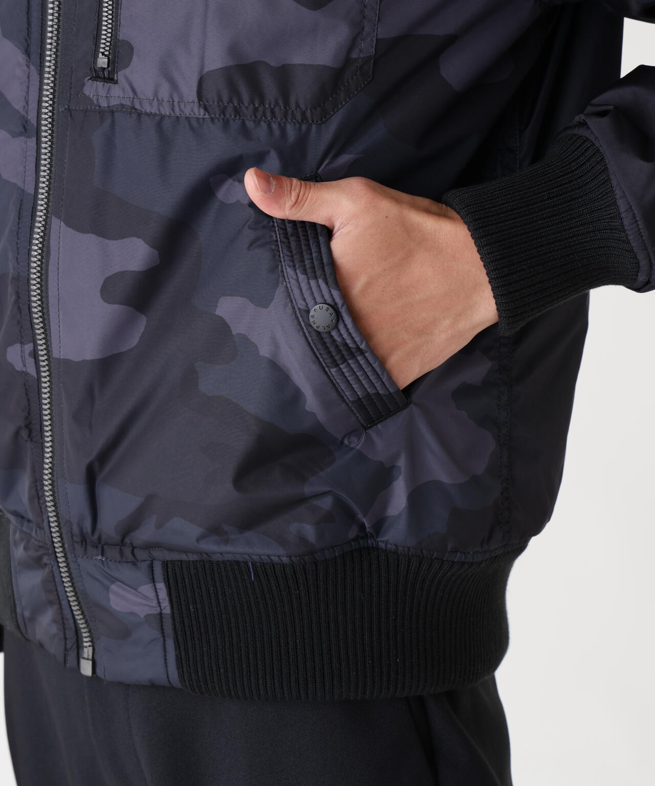 HOODED RIB FLIGHT JACKET