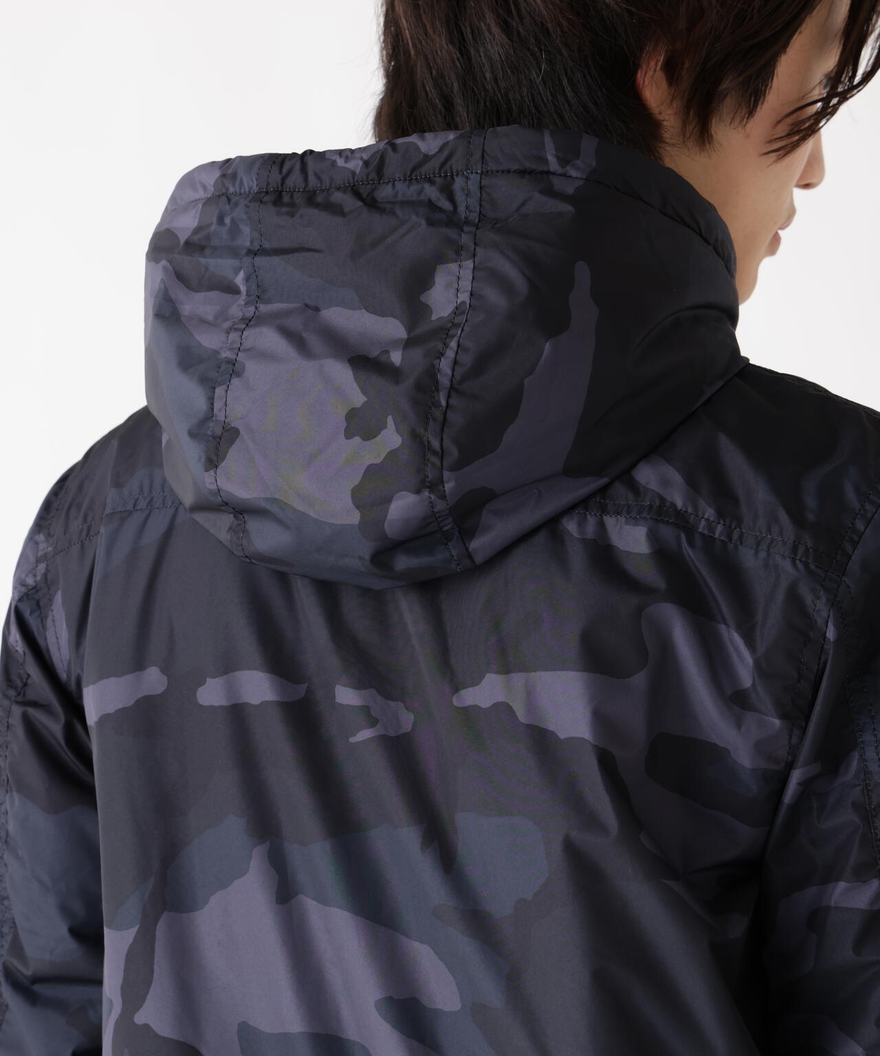 HOODED RIB FLIGHT JACKET