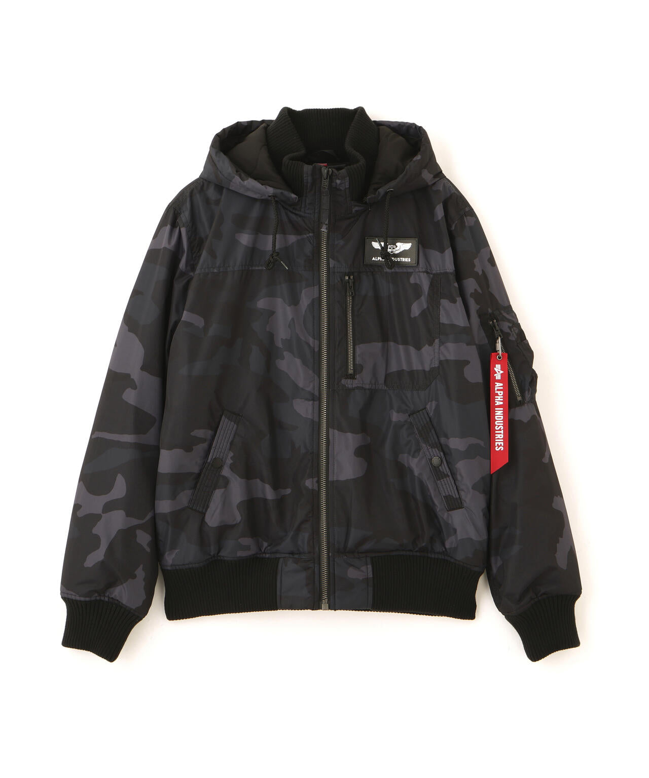 HOODED RIB FLIGHT JACKET