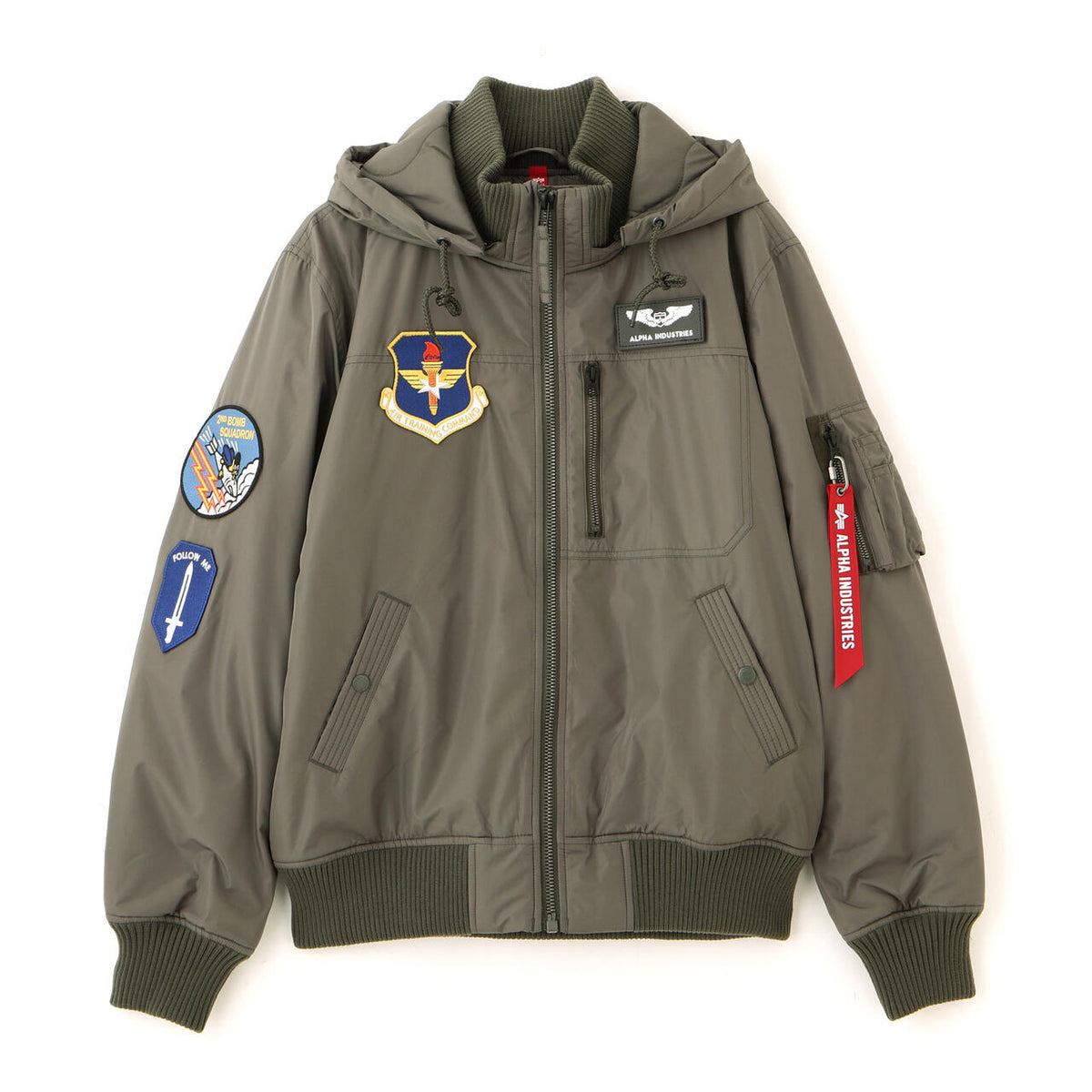 PATCHED HOODED RIB FLIGHT JACKET ｜アルファ インダストリーズ