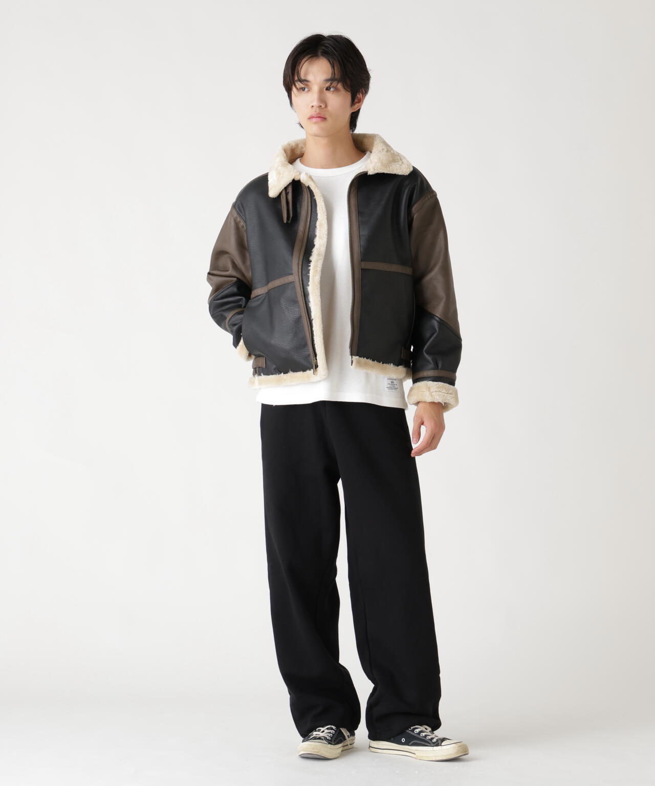 FAUX LEATHER B-3 MOD JACKET