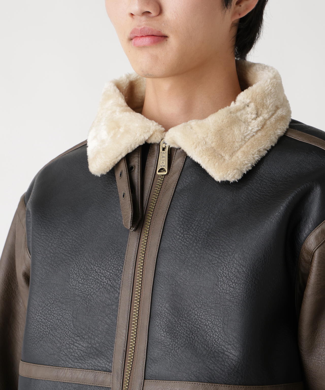 FAUX LEATHER B-3 MOD JACKET