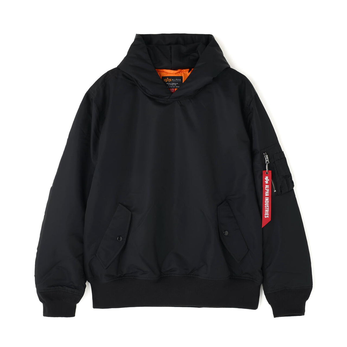 ジャケット・アウター FCRB 23aw ALPHA HOODED MA-1 BLACK M PULL-OVER HOODED MA-1 ｜アルファ インダストリーズ