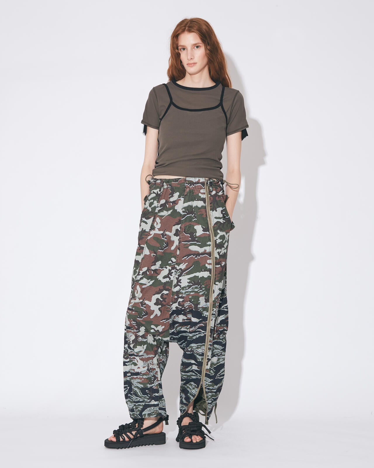 beautiful people × Alpha｜double-end camouflage cargo pants