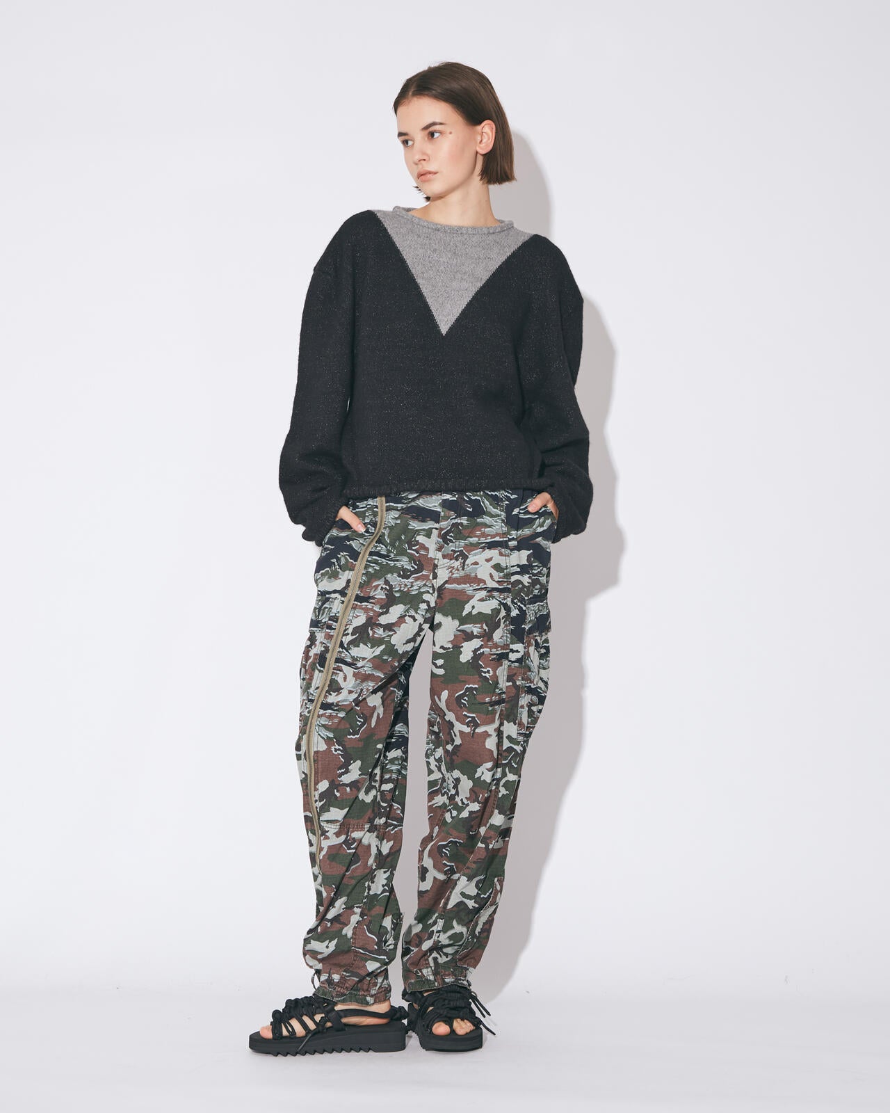 beautiful people × Alpha｜double-end camouflage cargo pants