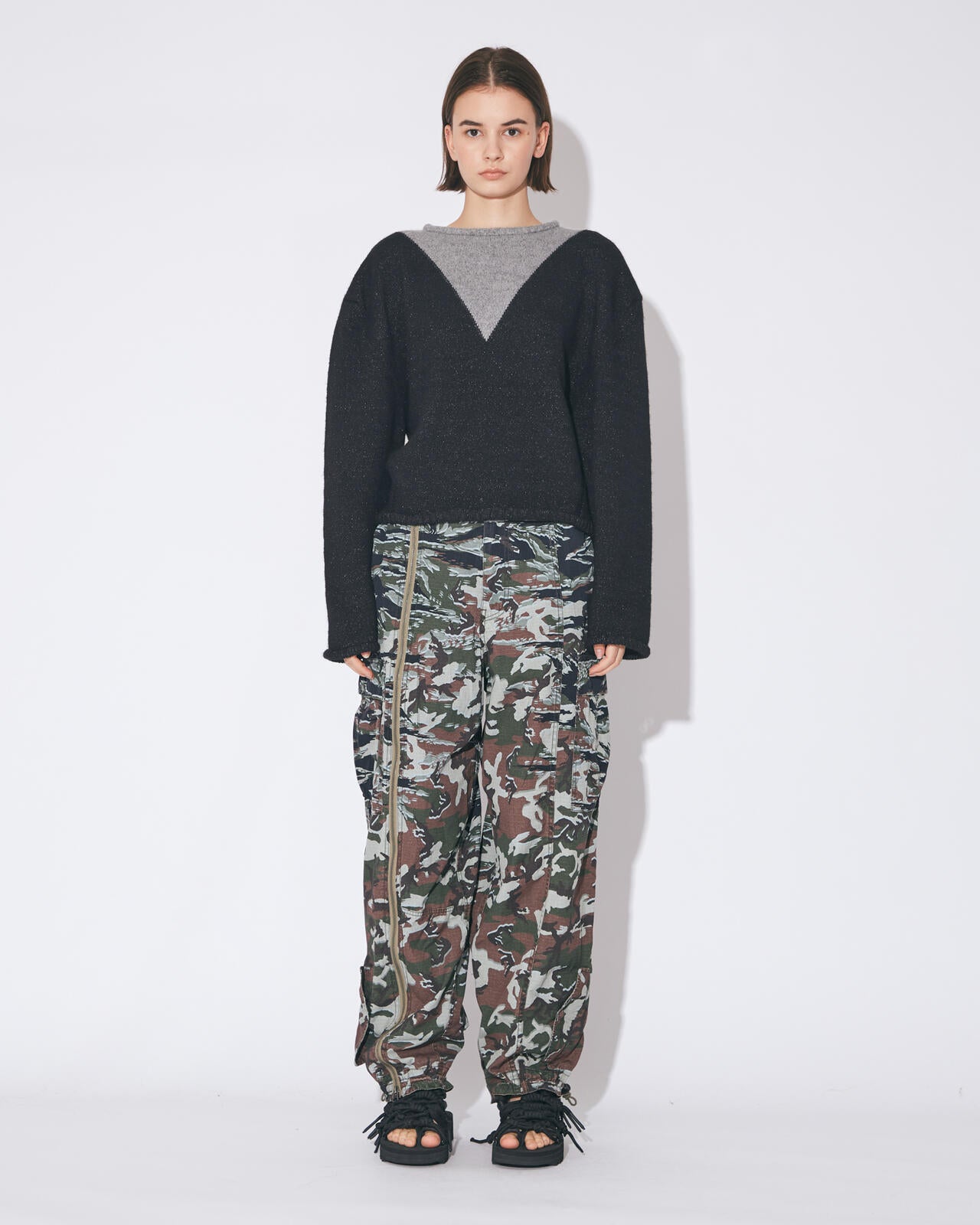 beautiful people × Alpha｜double-end camouflage cargo pants