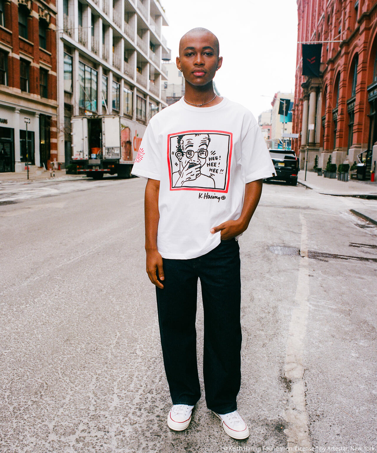 Keith Haring X Alpha GRAPHIC TEE HEE HEE