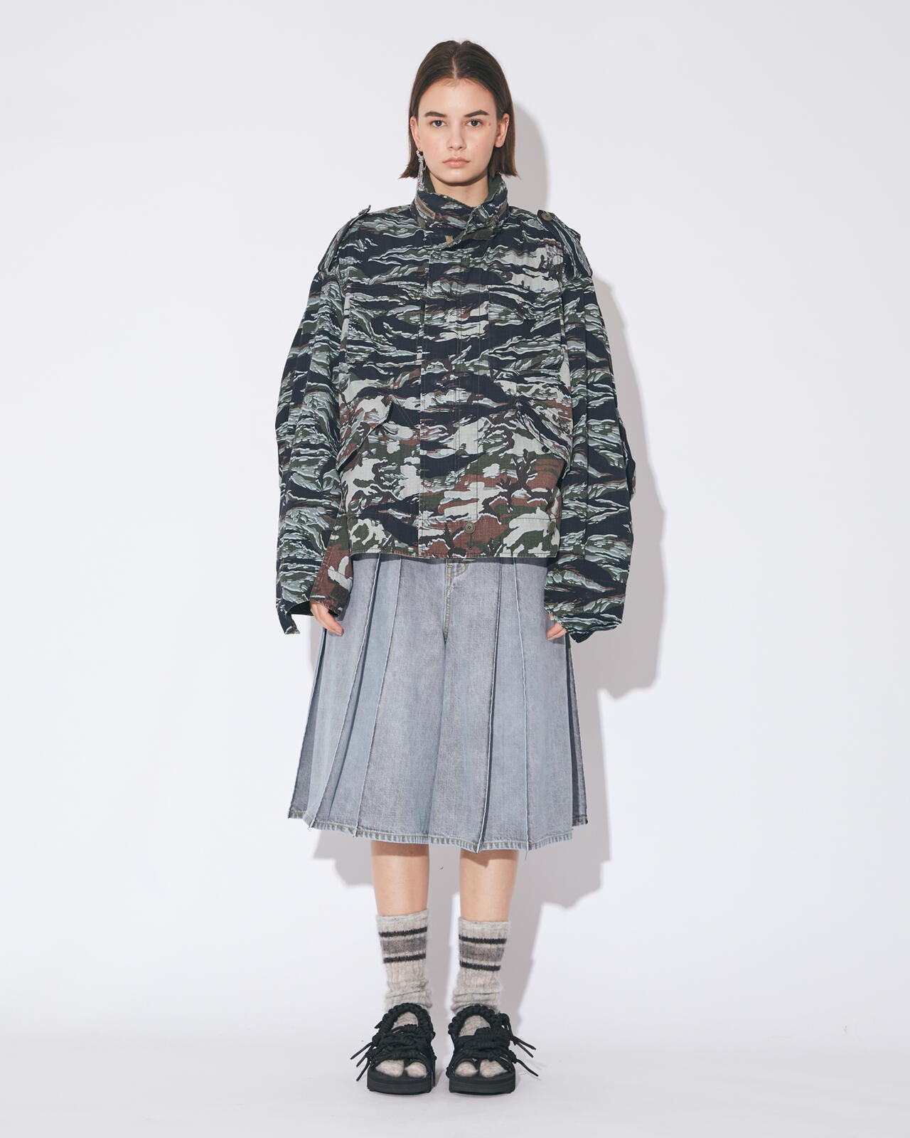 beautiful people × Alpha｜double-end camouflage field jacket