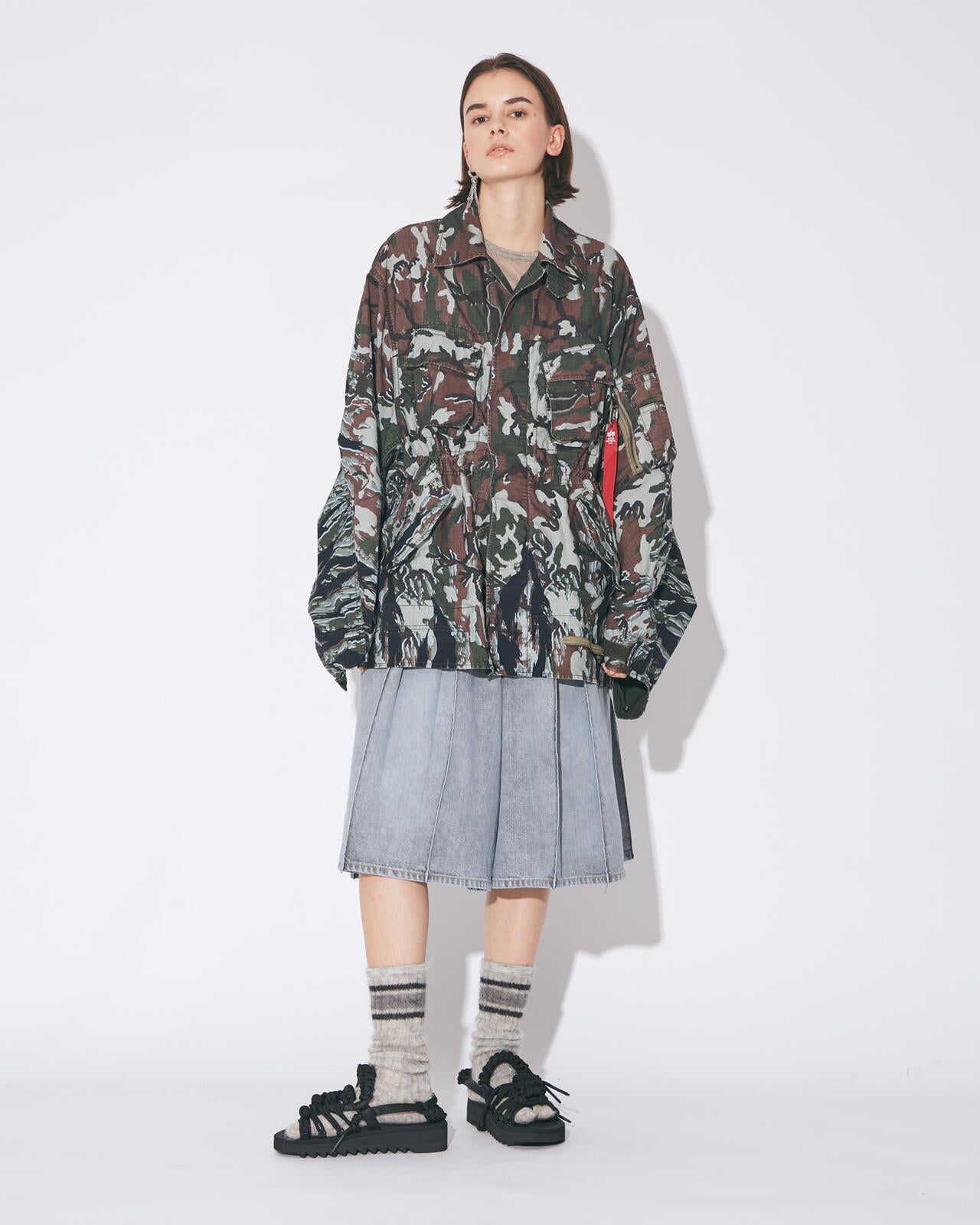 beautiful people × Alpha｜double-end camouflage field jacket