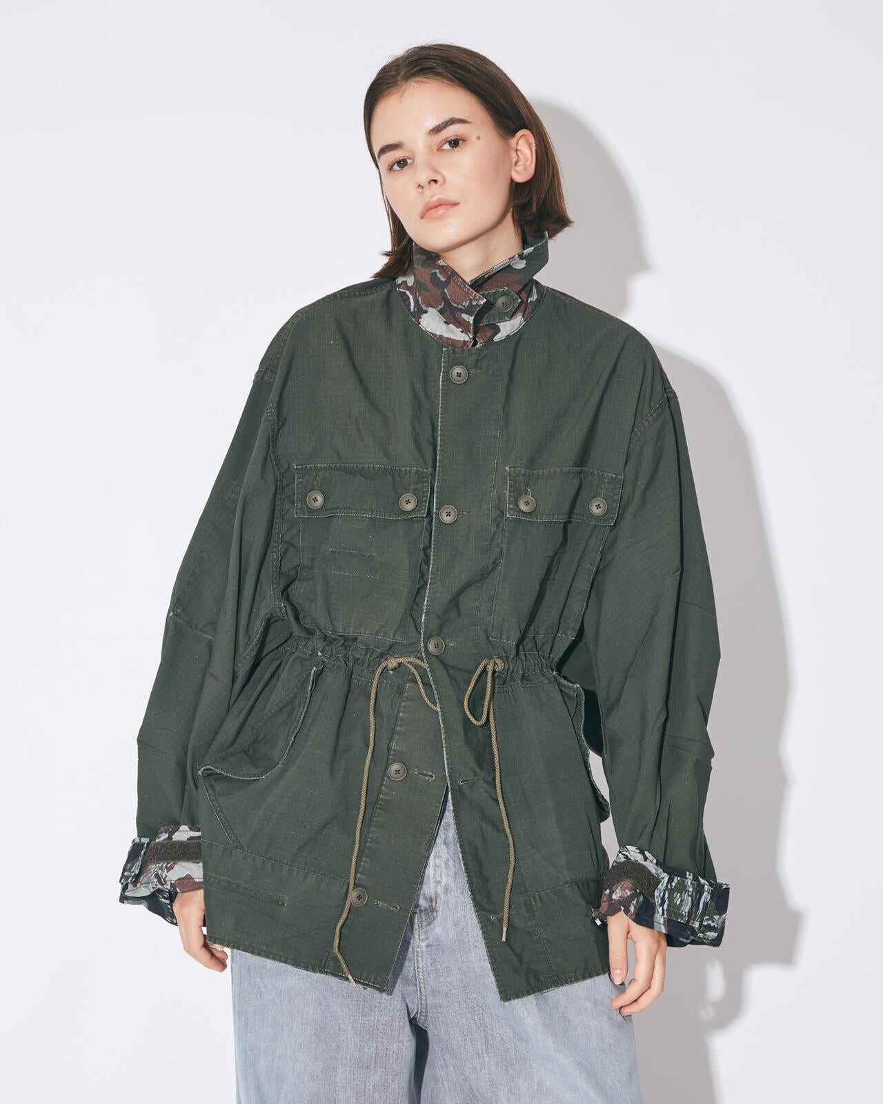 beautiful people × Alpha｜double-end camouflage field jacket