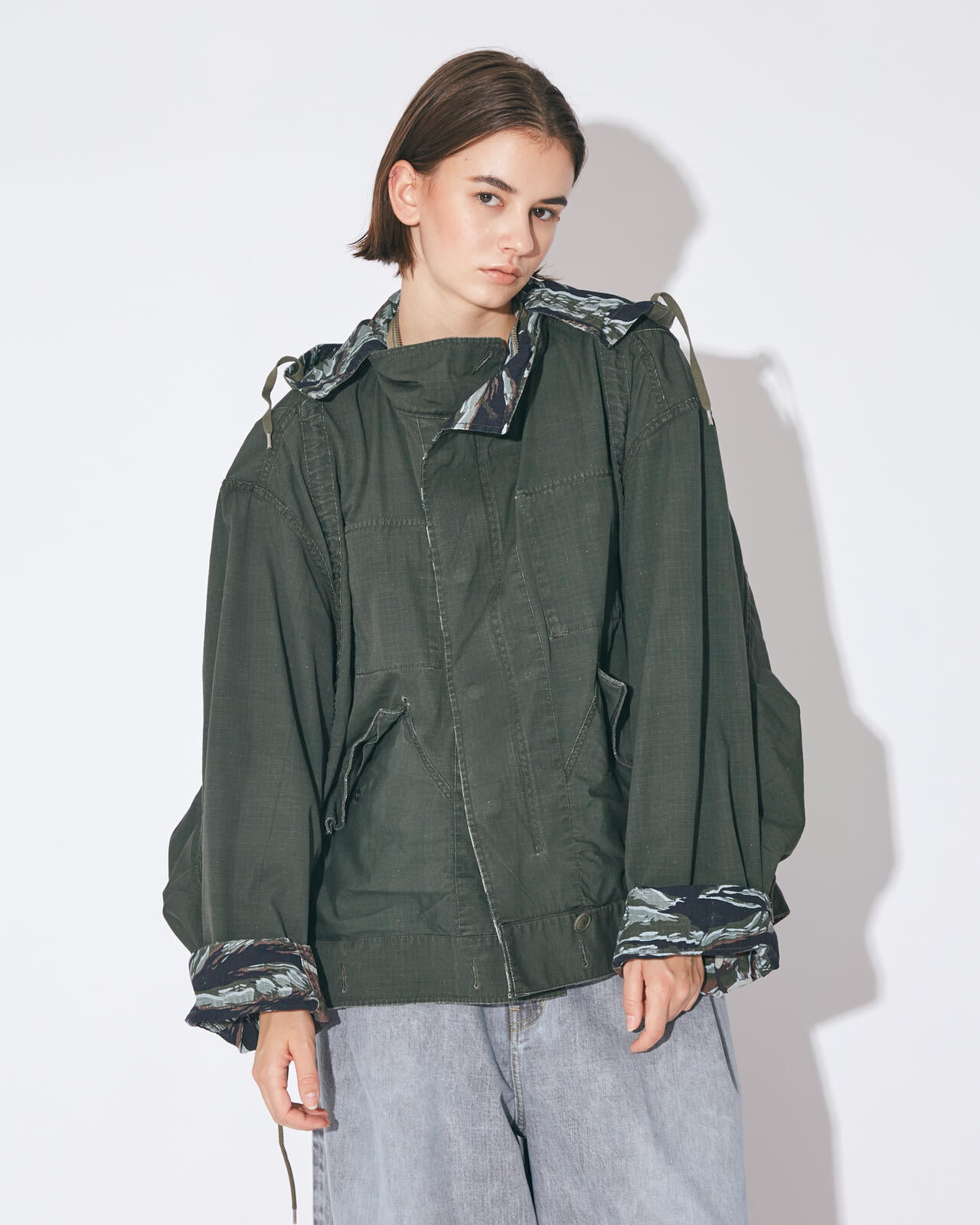 beautiful people × Alpha｜double-end camouflage field jacket