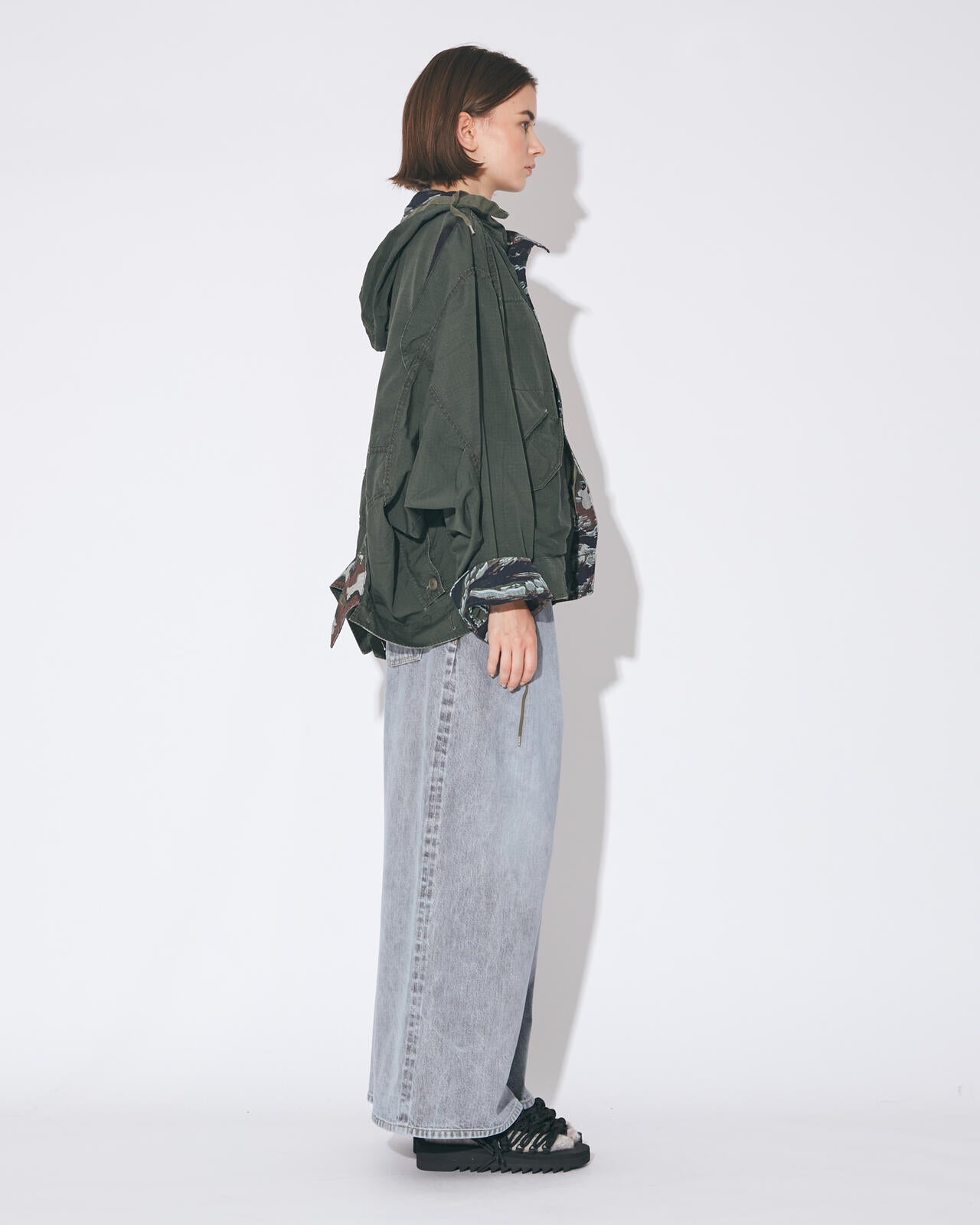 beautiful people × Alpha｜double-end camouflage field jacket