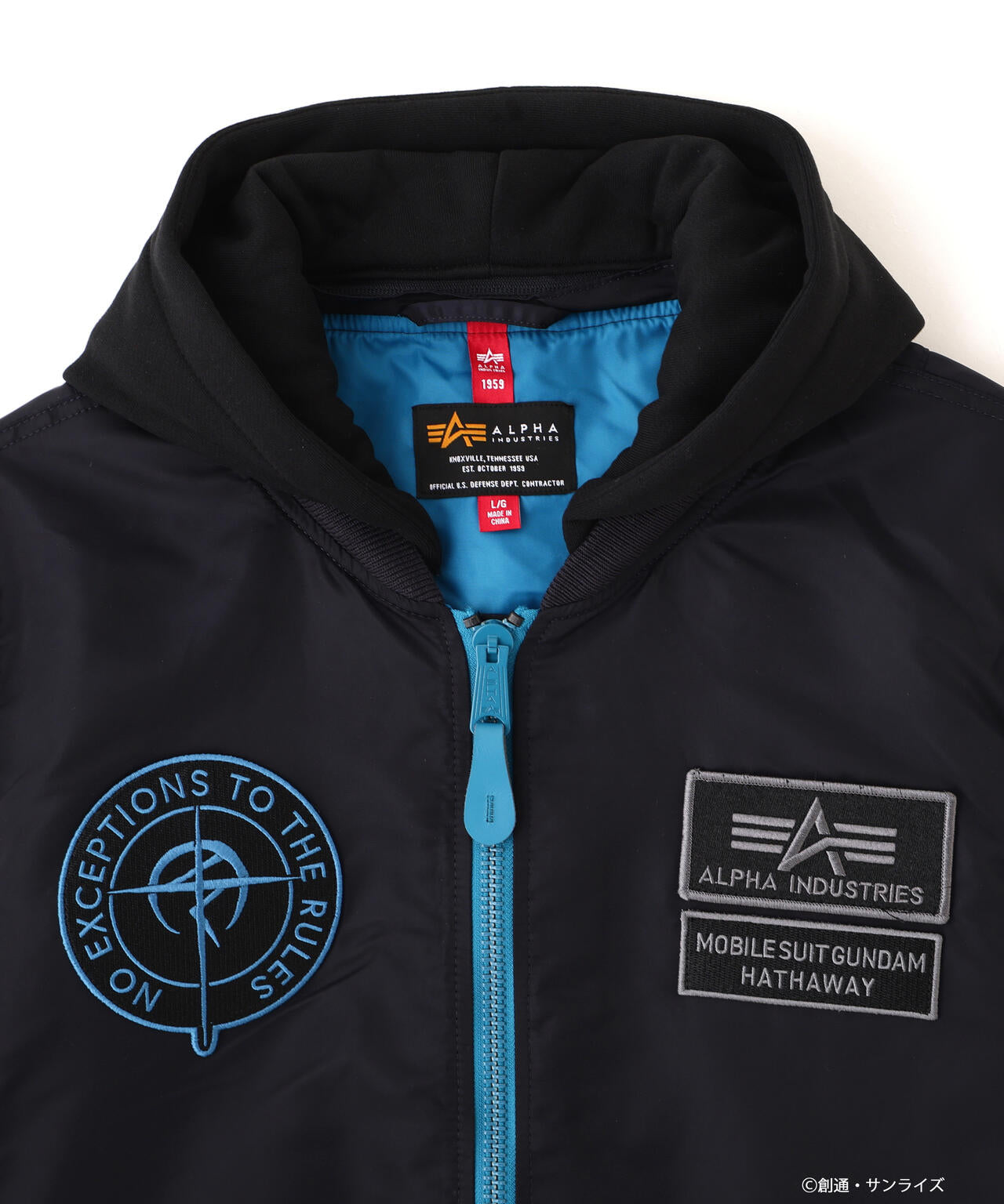 閃光のハサウェイ ALPHA INDUSTRIES MA-1ジャケット ガンダム 閃光のハサウェイ」オレンジの配色がアクセント！マフティー
