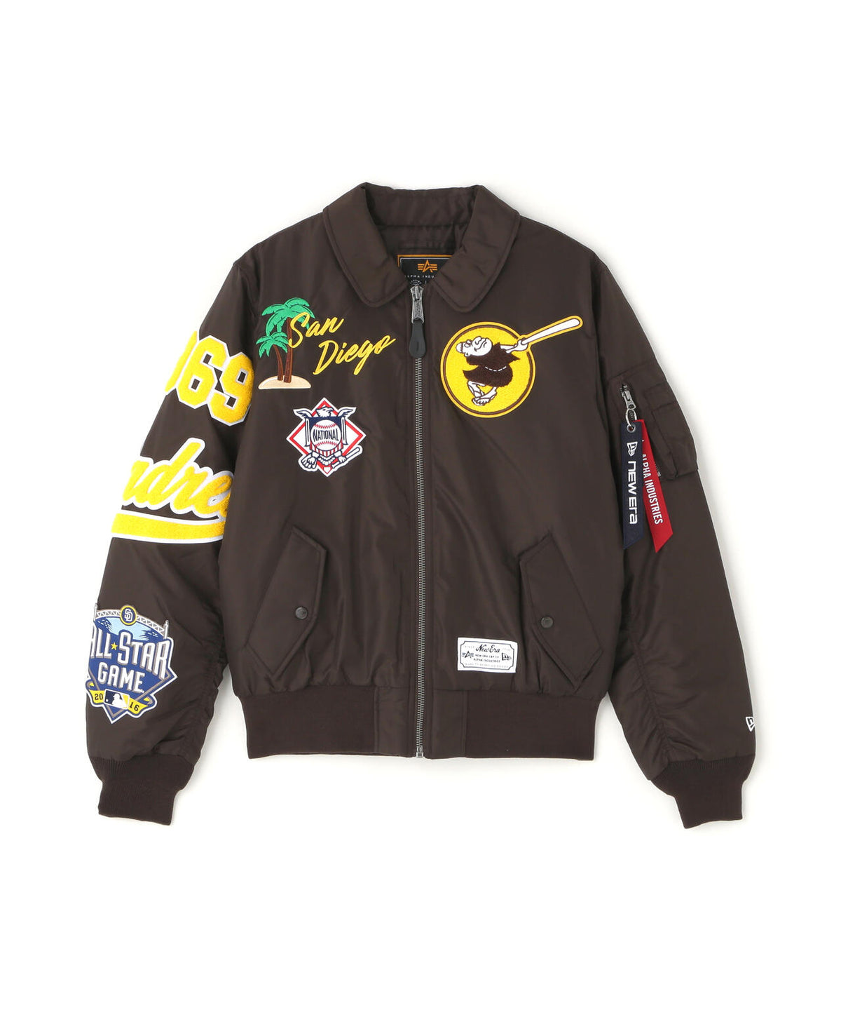 《MLB X ALPHA X NEW ERA》MA-1 FIT FLIGHT JACKET サンディエゴ・パドレス