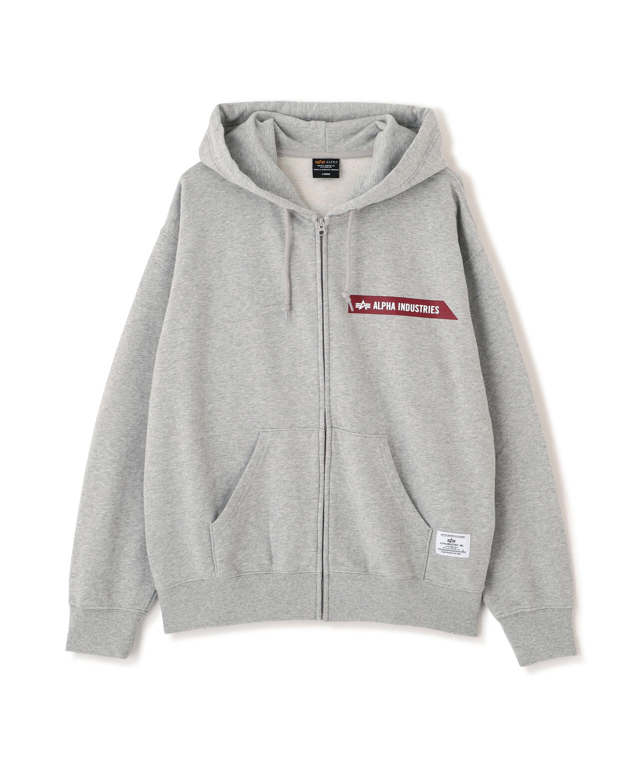 ALPHA RED RIBBON ZIP HOODIE ｜アルファ インダストリーズ