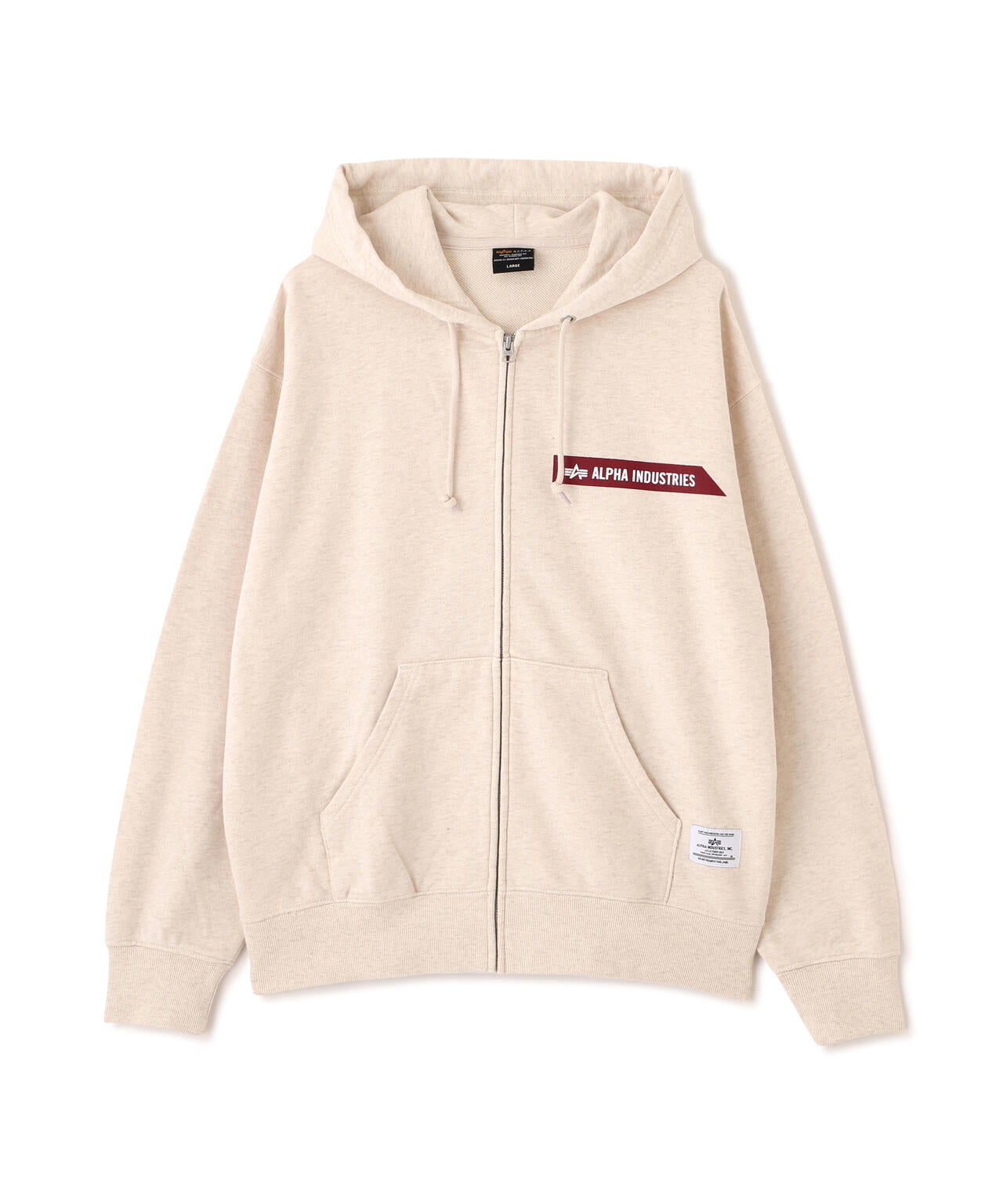 ALPHA RED RIBBON ZIP HOODIE