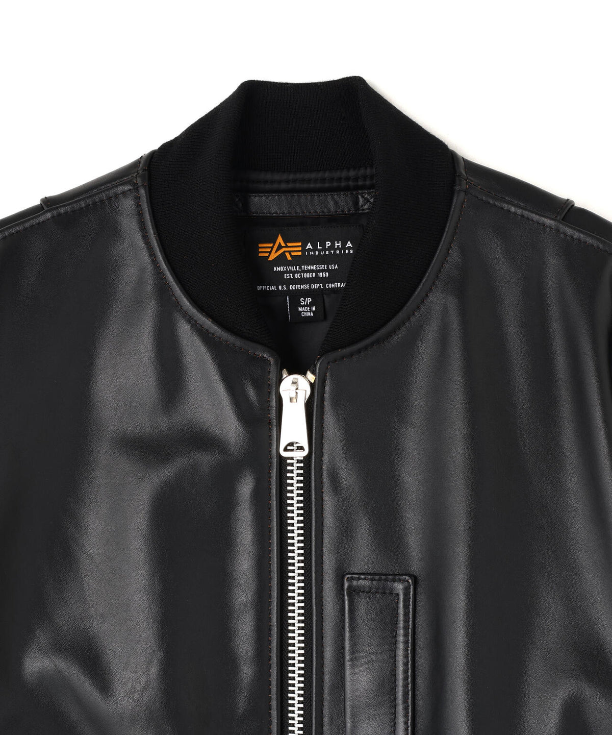 LEATHER MA‐1 FLIGHT JACKET