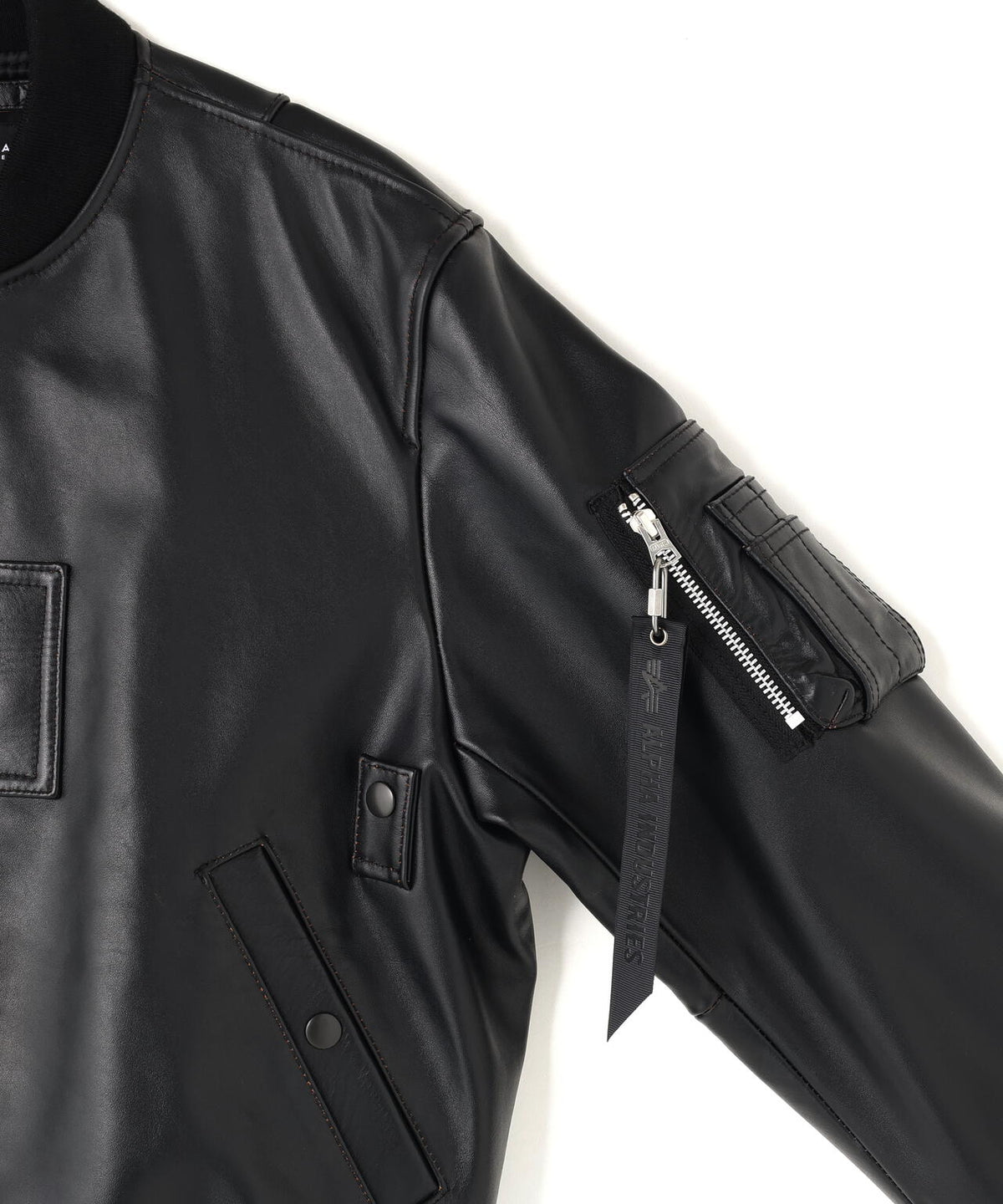 LEATHER MA‐1 FLIGHT JACKET