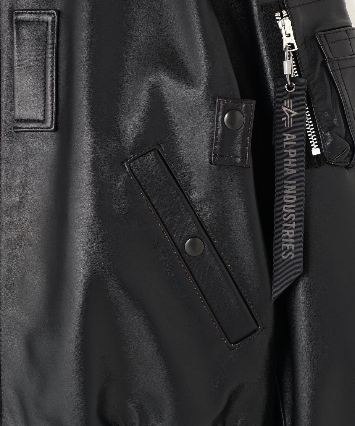 LEATHER MA‐1 FLIGHT JACKET
