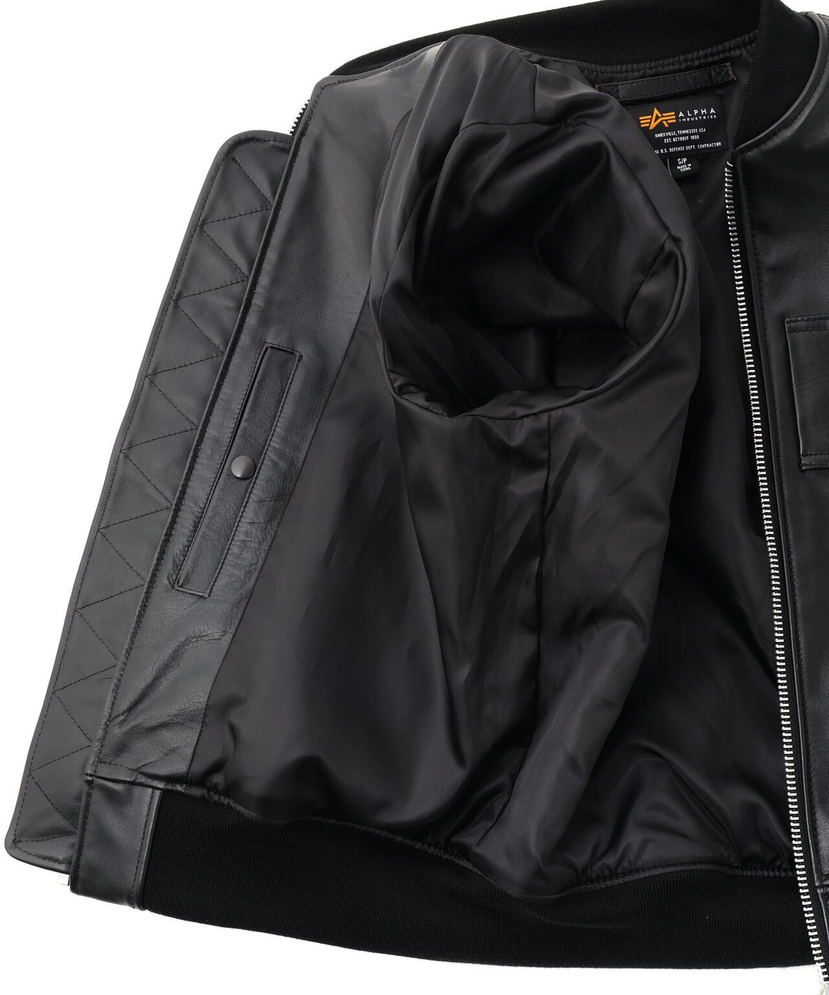 LEATHER MA‐1 FLIGHT JACKET