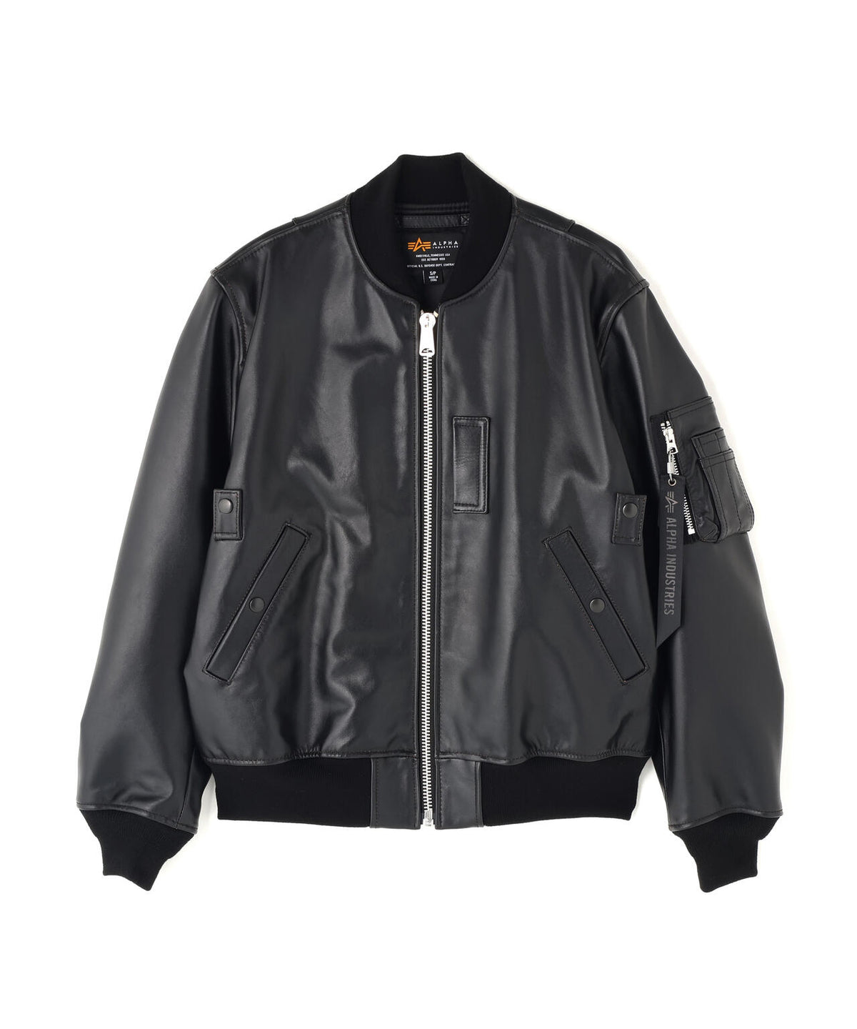 LEATHER MA‐1 FLIGHT JACKET