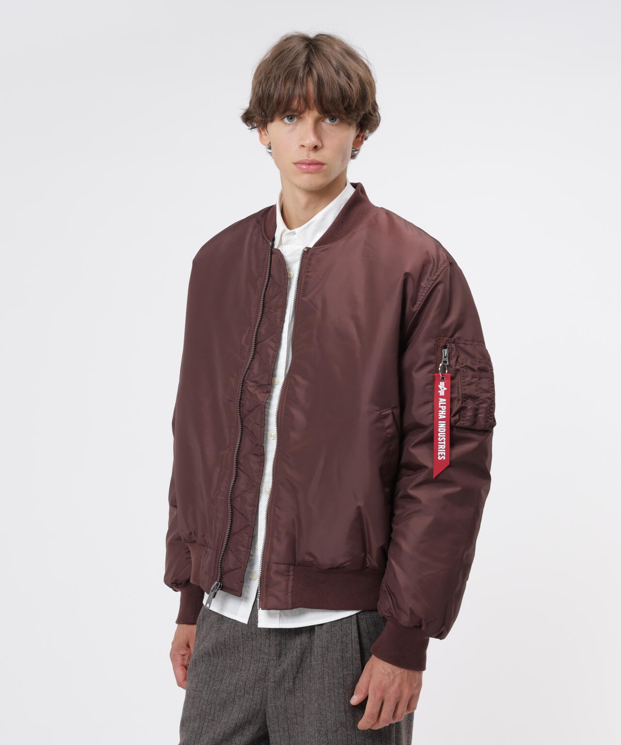 Alpha Industries（アルファ インダストリーズ） レッド25cm OXFORD MA-1 RELAXED FIT FLIGHT JACKET ｜アルファ インダストリーズ